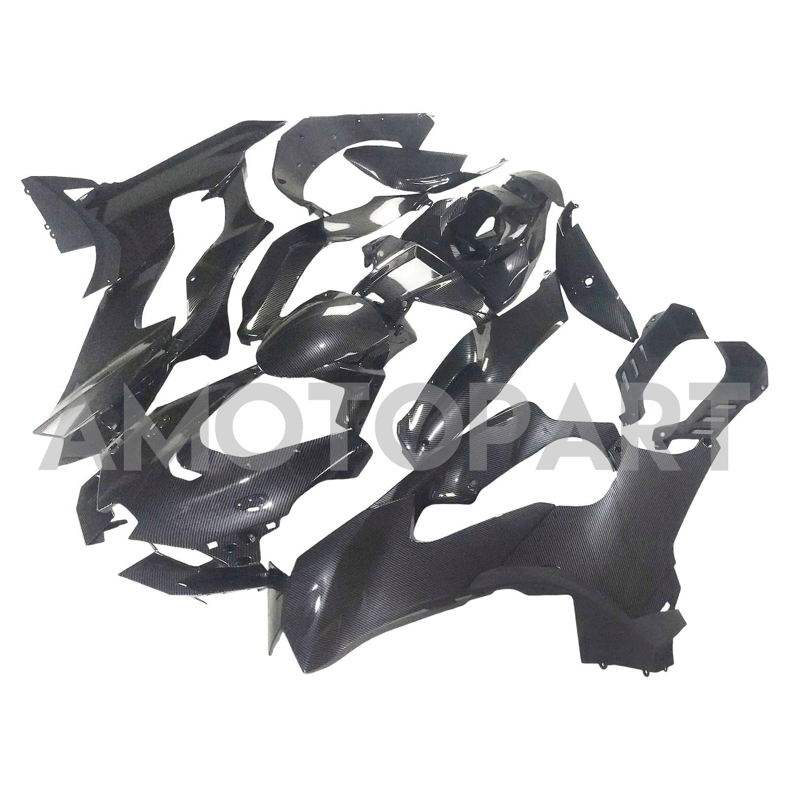 AMOTOPART 2021-2025 KAWASAKI ZX10R ZX10RR COBOL FIBER GLOSSY Black Fairing Kit