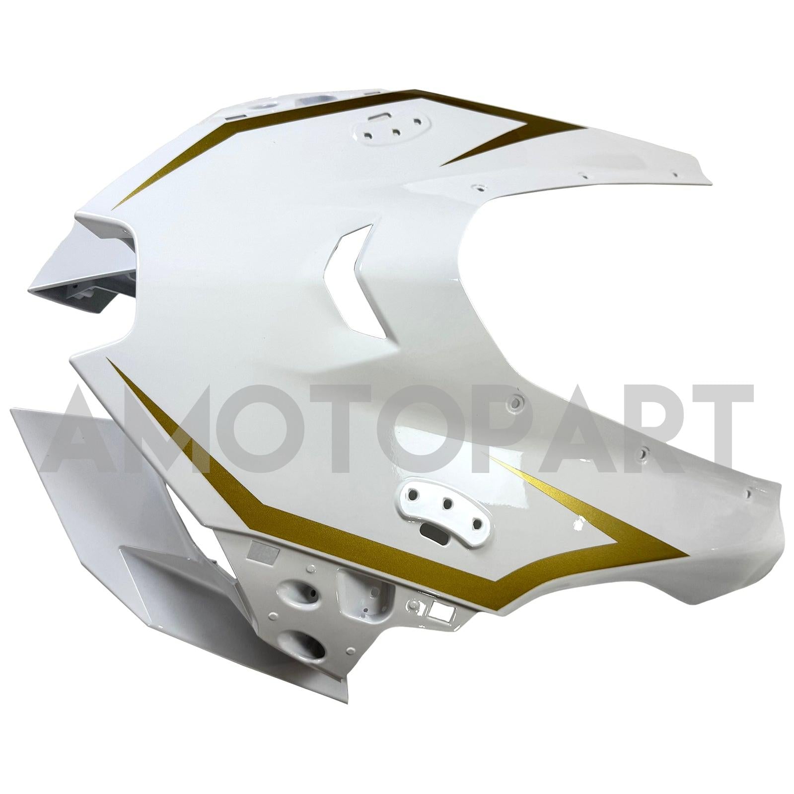 Amotopart 2021-2024 Kawasaki ZX10R ZX10RR 光沢のあるホワイト フェアリングキット