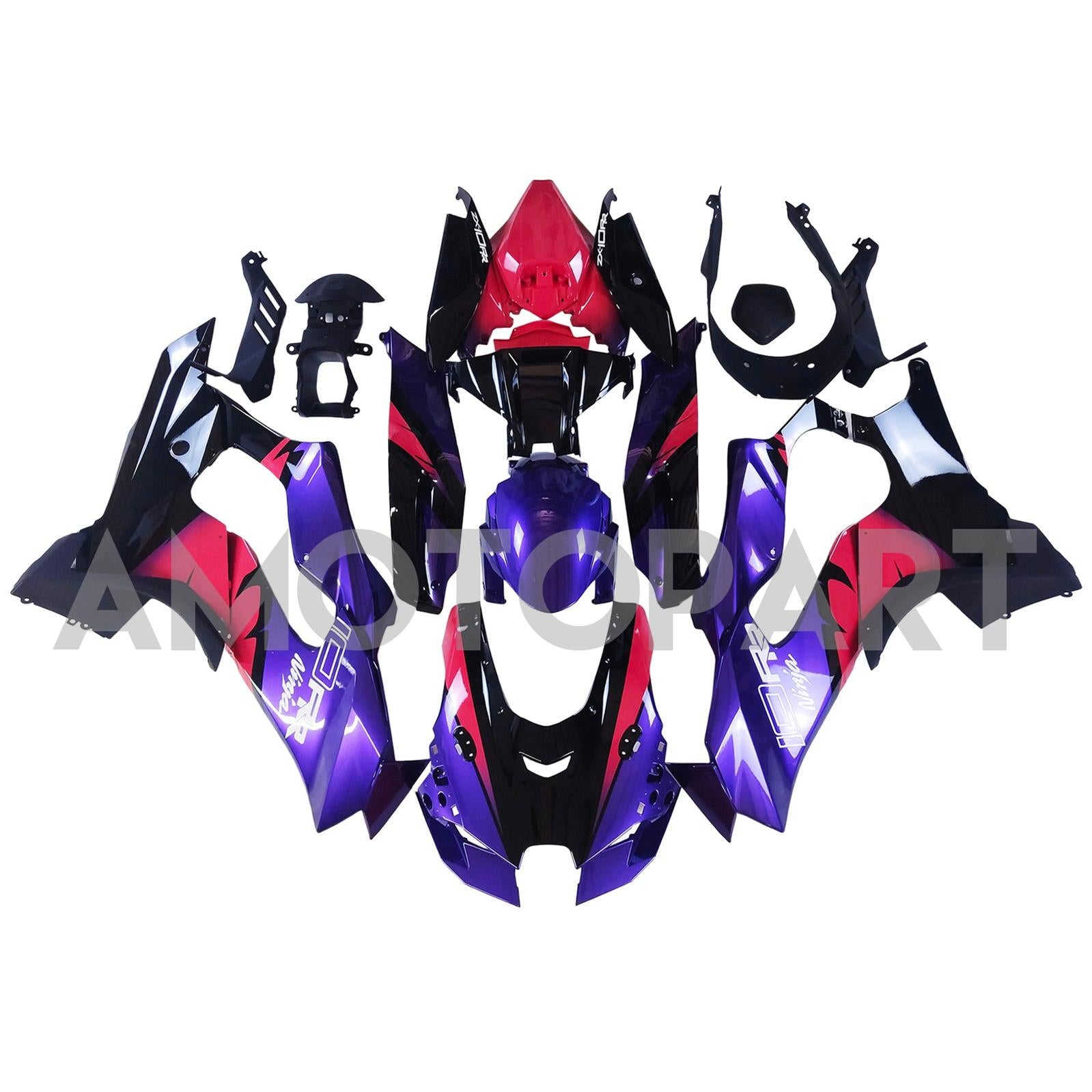 Amotopart 2021-2025 Kawasaki ZX10R ZX10RR Black Purple Pink Fairing Kit