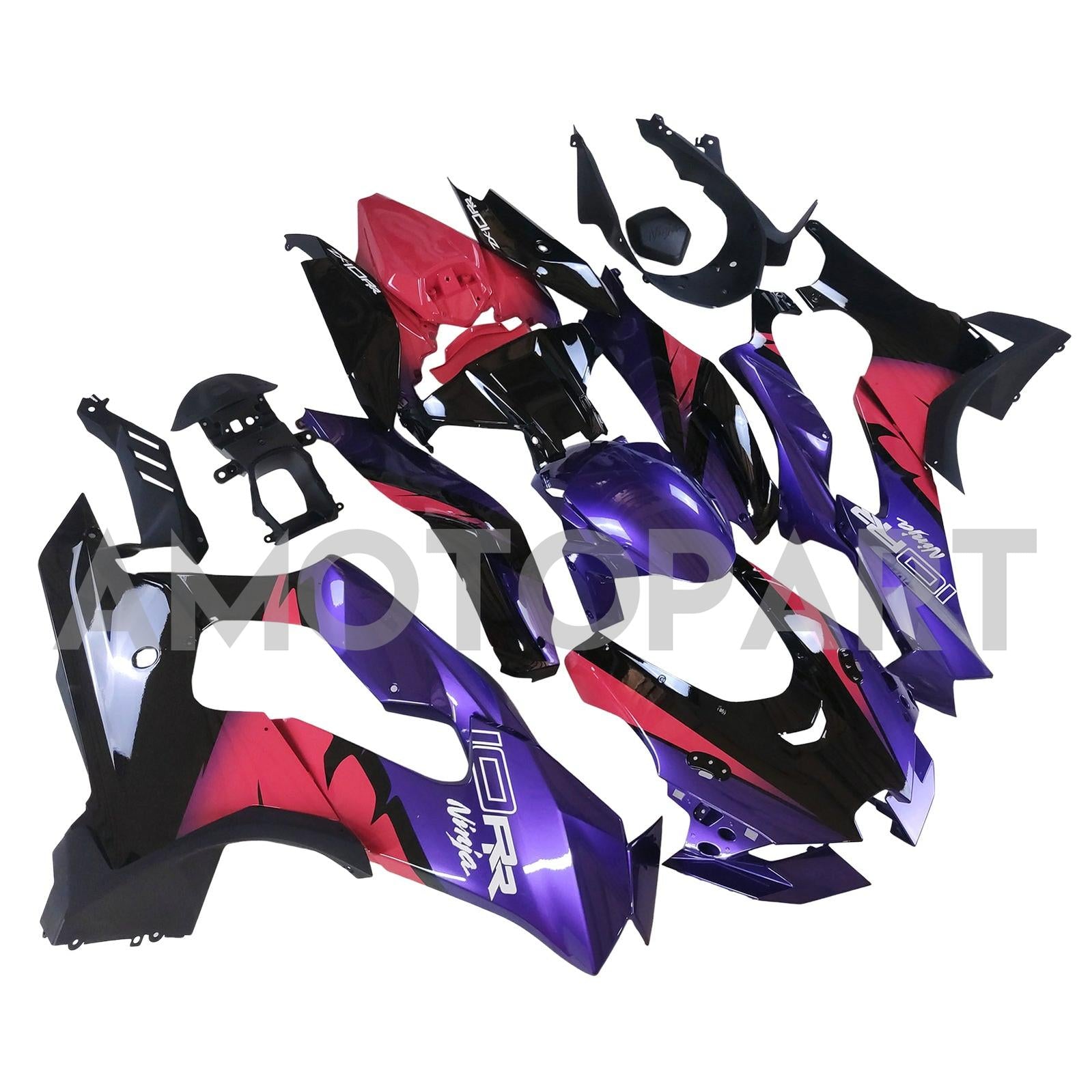 AMOTOPART 2021-2025 KAWASAKI ZX10R ZX10RR Svart lila rosa fairing kit