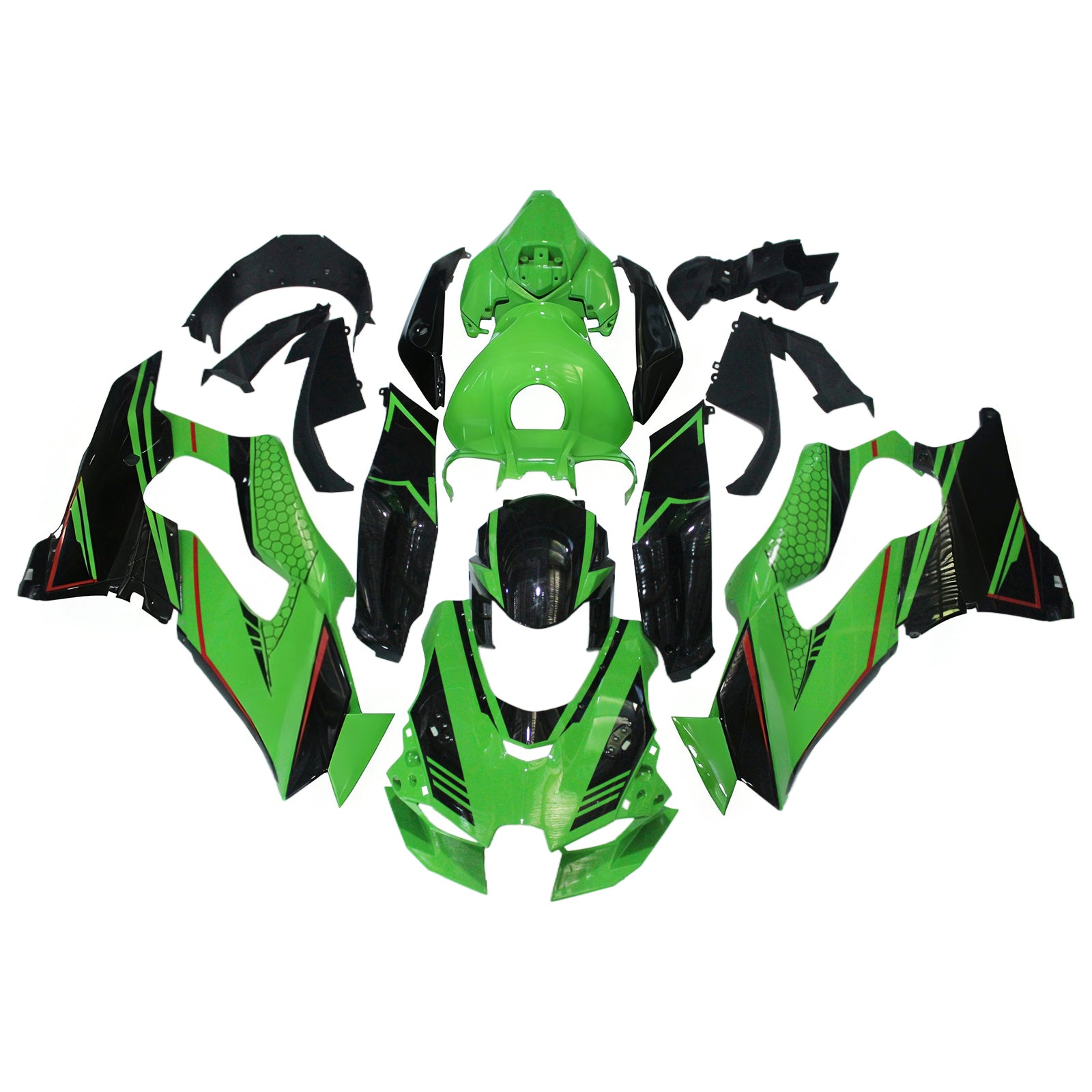 Amotopart 2021-2025 Kawasaki ZX 10RR ZX 10R Sort Rød Grøn Fairing Kit