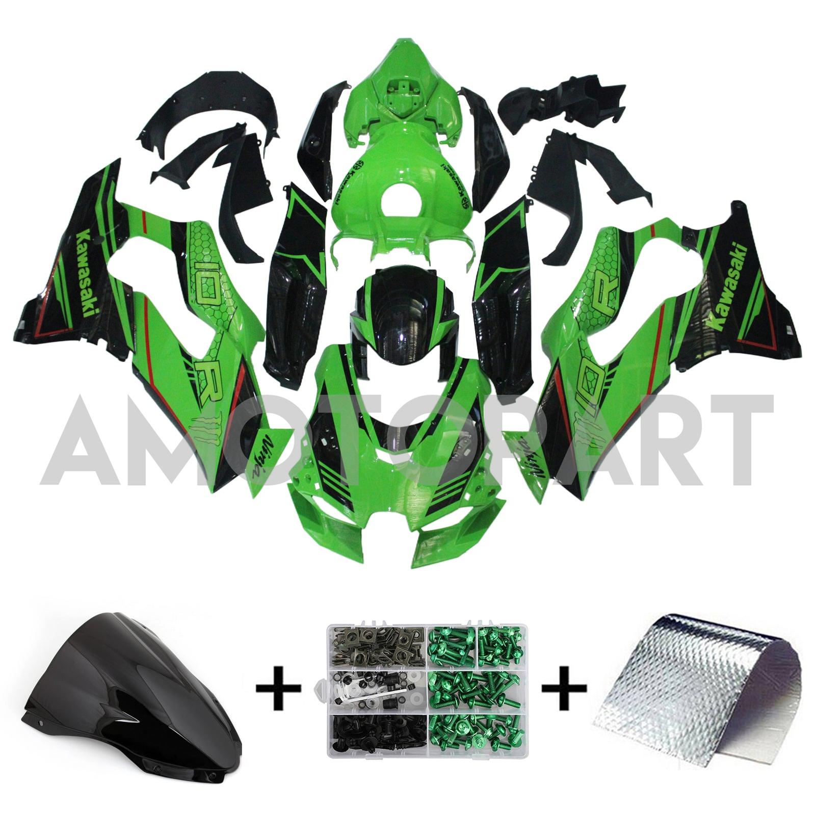 Amotopart 2021-2025 Kawasaki ZX 10RR ZX 10R Černá červená zelená kapotáž sada