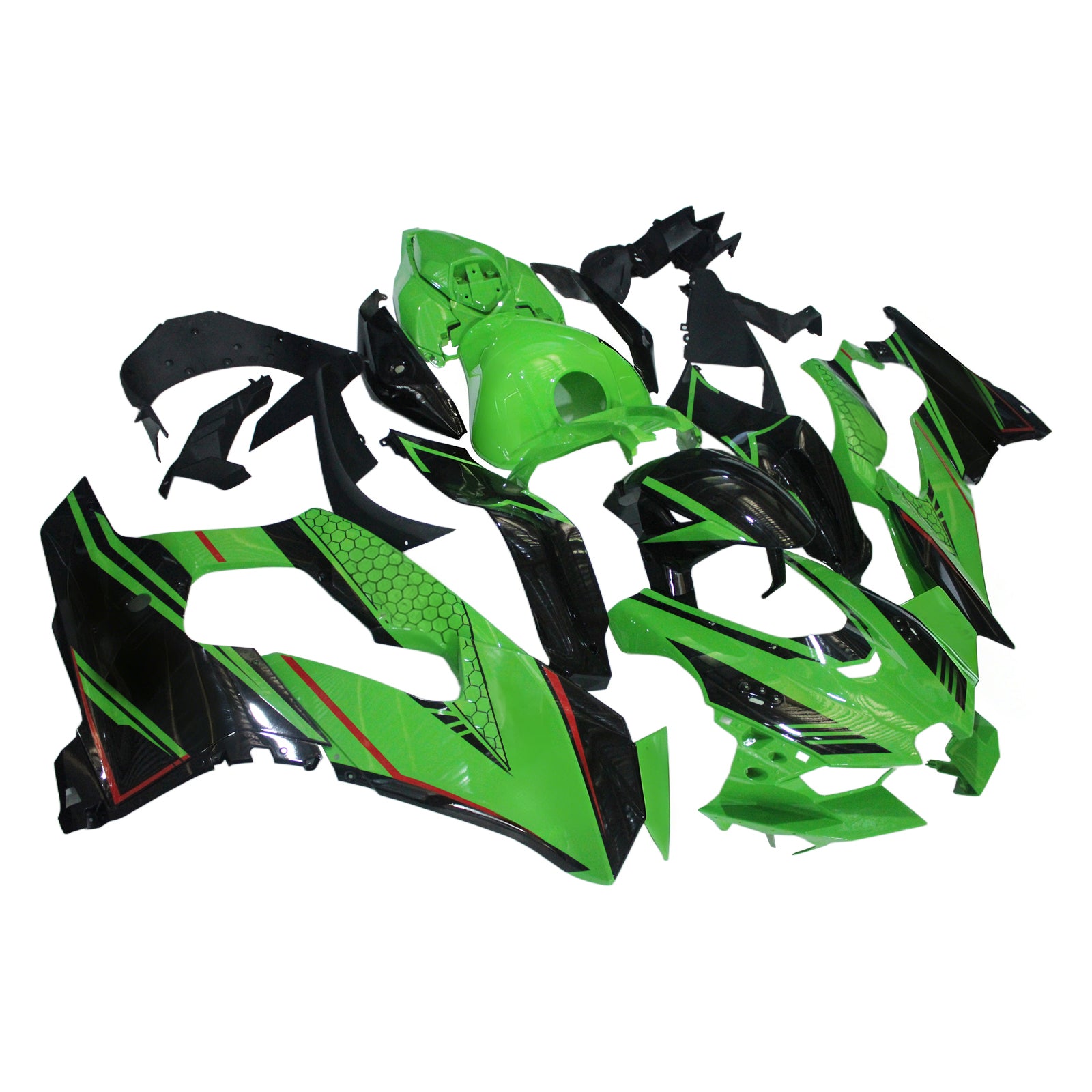 Amotopart 2021-2025 Kawasaki ZX 10RR ZX 10R Sort Rød Grøn Fairing Kit