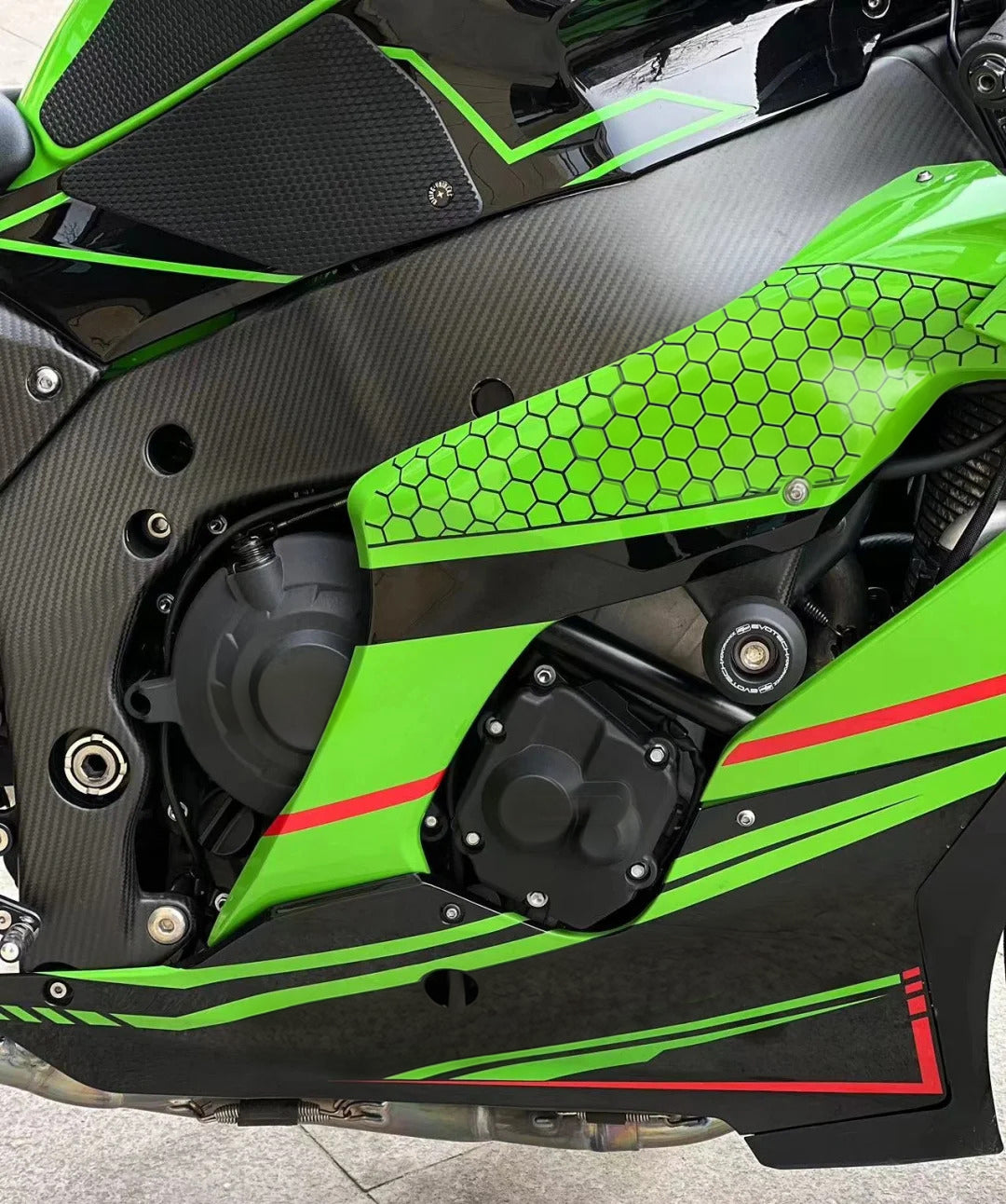 Amotopart 2021-2025 Kawasaki ZX 10RR ZX 10R Black Red Green Fairing Ki