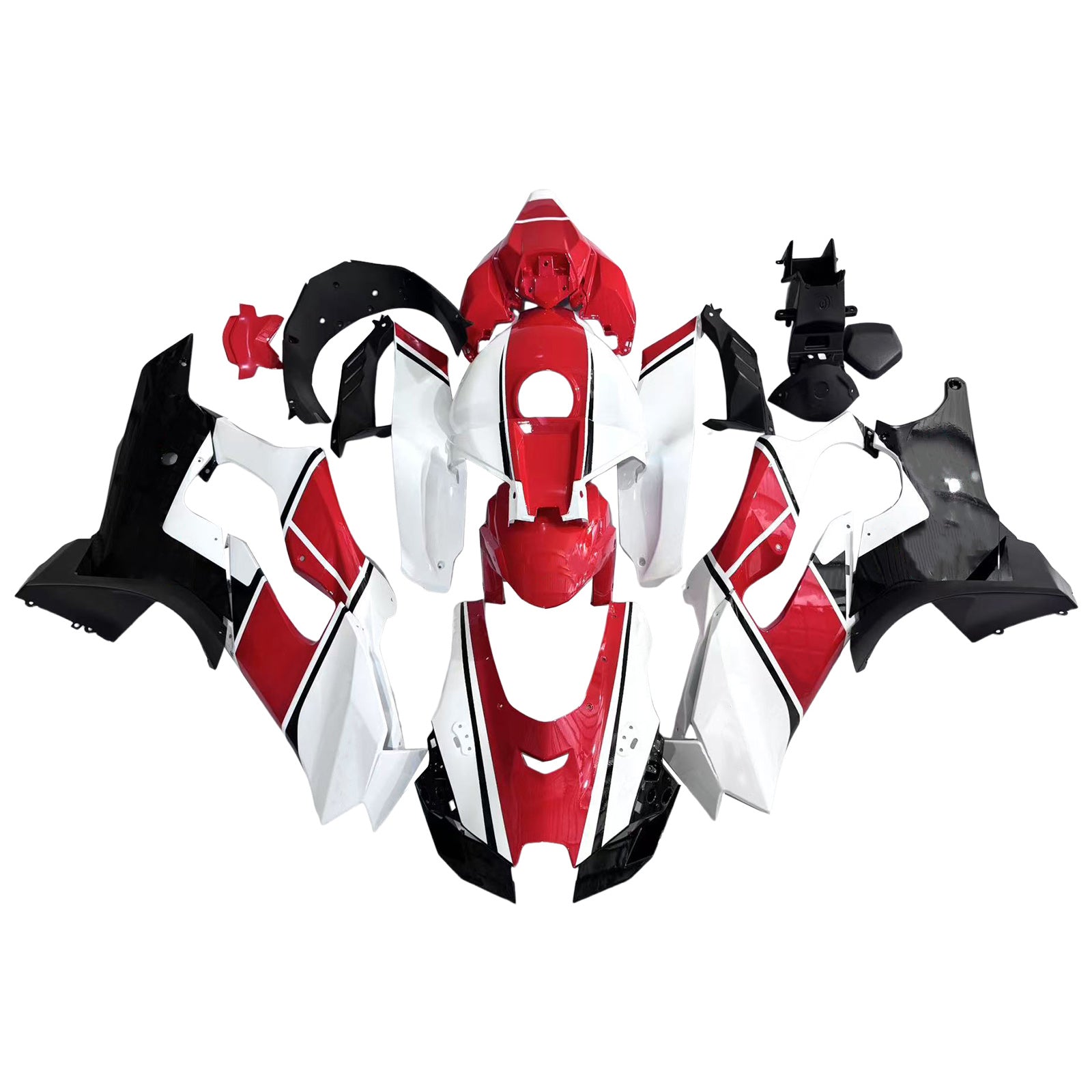 Amotopart 2021-2025 Kawasaki ZX 10RR ZX 10R Black Red White Fairing Ki