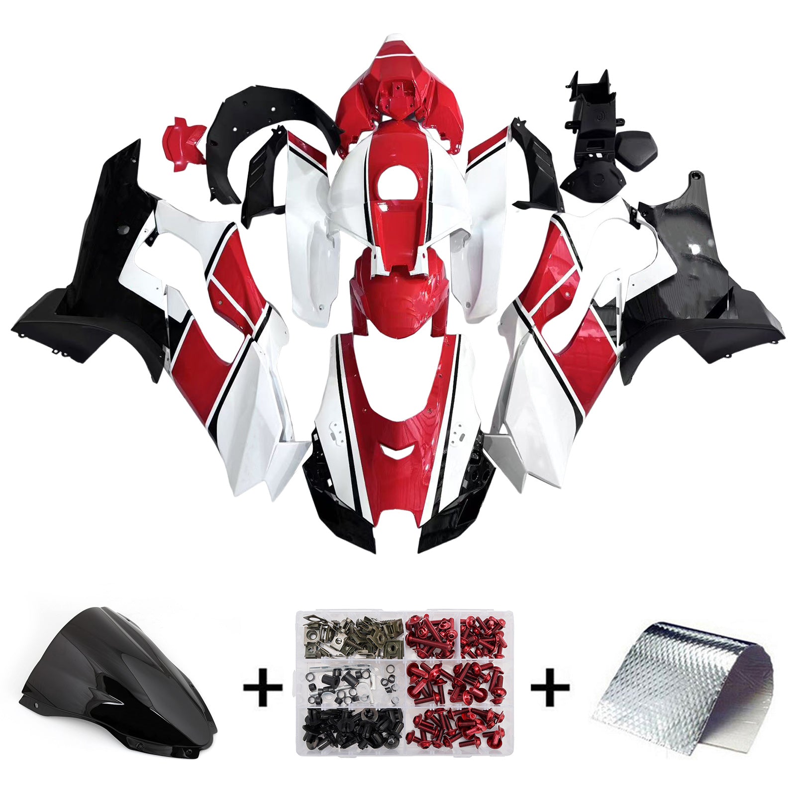 Amotopart 2021-2024 Kawasaki ZX 10RR ZX 10R ブラック レッド