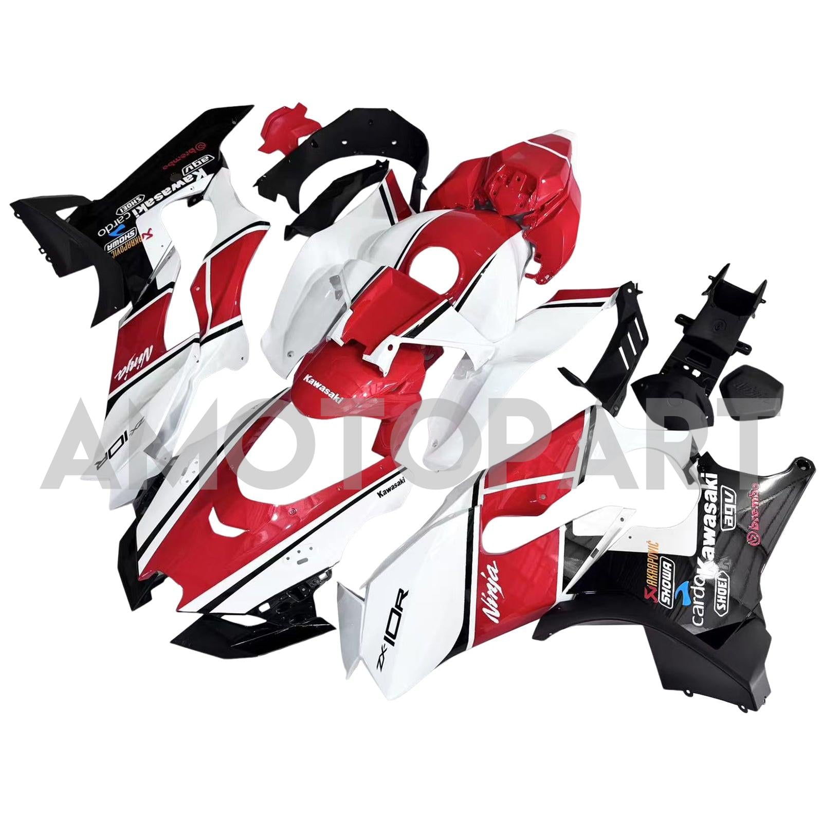 Amotopart 2021-2025 Kawasaki ZX 10RR ZX 10R Black Red White Kit