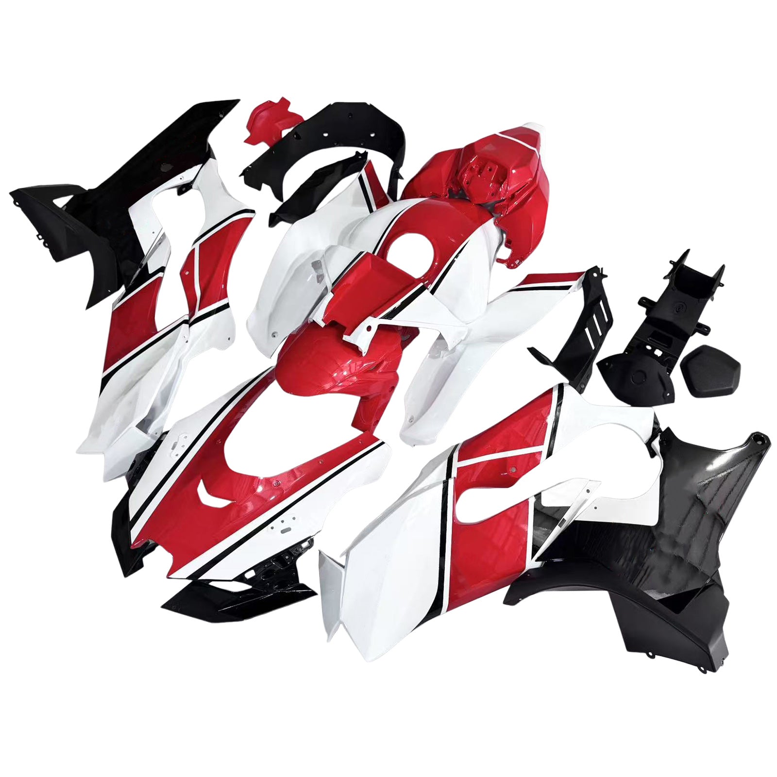 Amotopart 2021-2025 Kawasaki ZX 10RR ZX 10R Black Red White Fairing Ki
