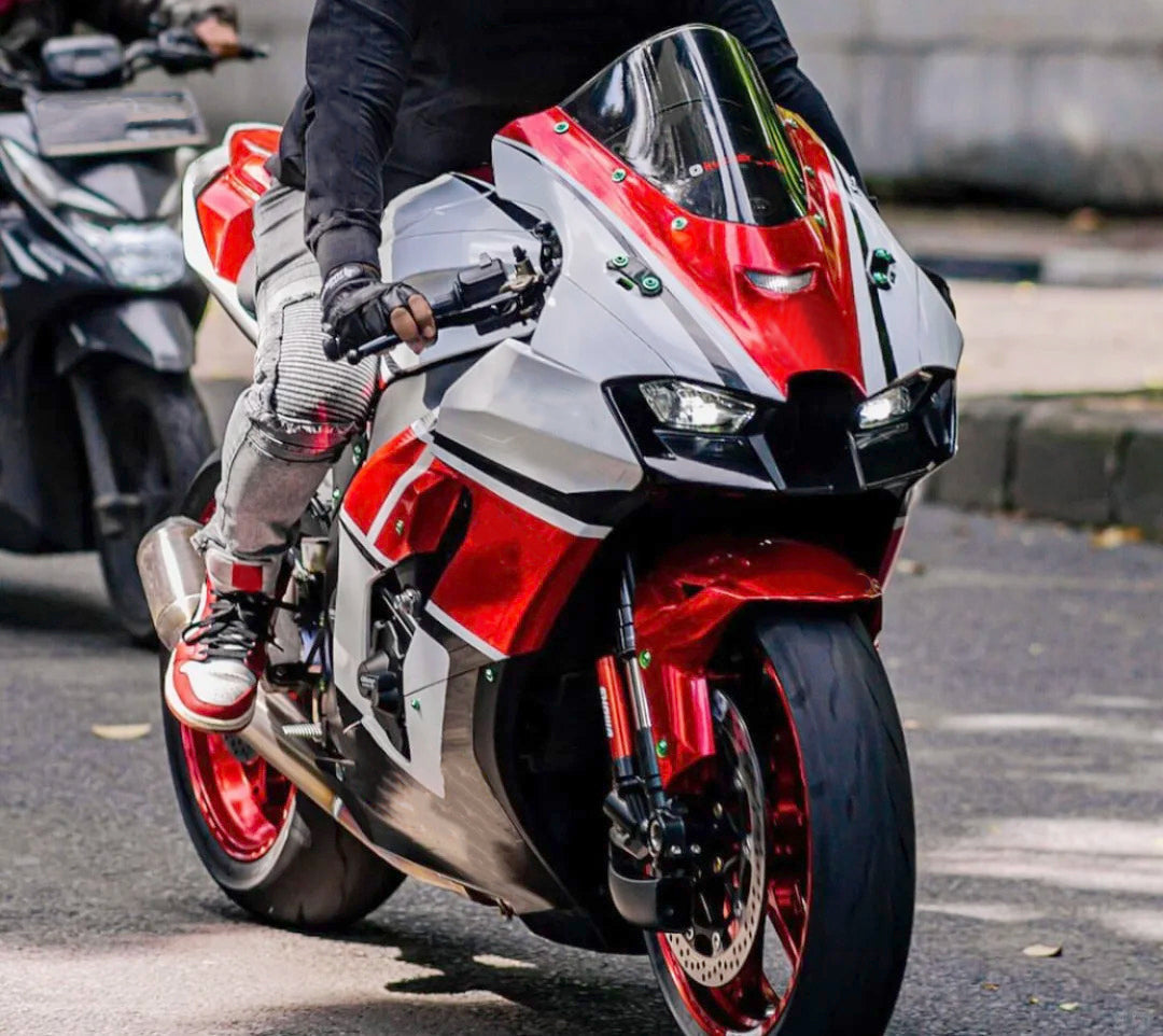 AMOTOPART 2021-2025 KAWASAKI ZX 10RR ZX 10R ZWART RODE WIT KUILT KIT