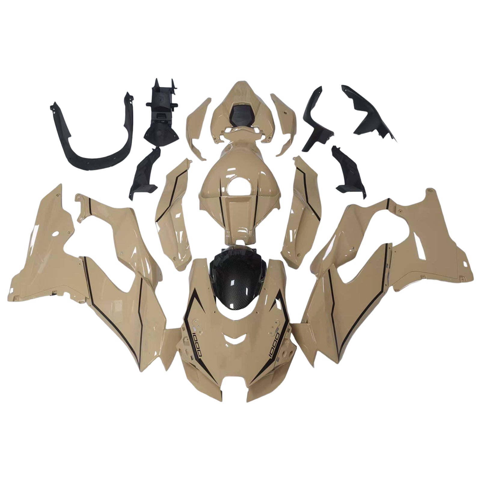 Amotopart 2021-2024 Kawasaki ZX 10RR ZX 10R ブラック ウォームベージュ フェアリングキット