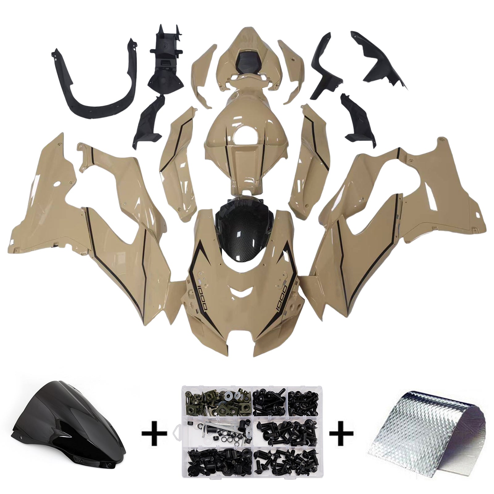 rin52ページ 16 17 18 Kawasaki ZX10R Left Side Mid Fairing 55028-0585 - Sun