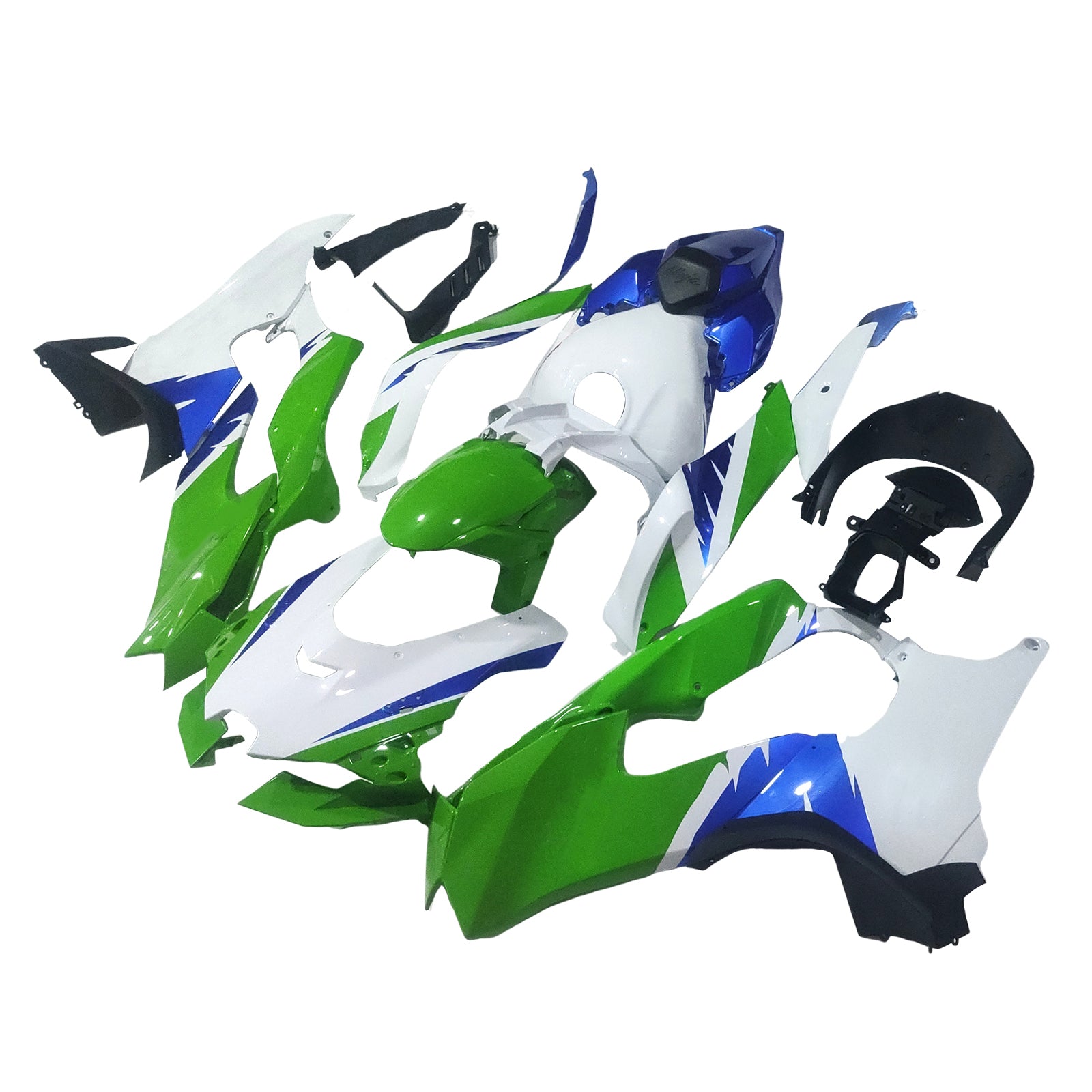 Amotopart 2021-2025 Kawasaki ZX 10RR ZX 10R White Green Blue Fairing Kit