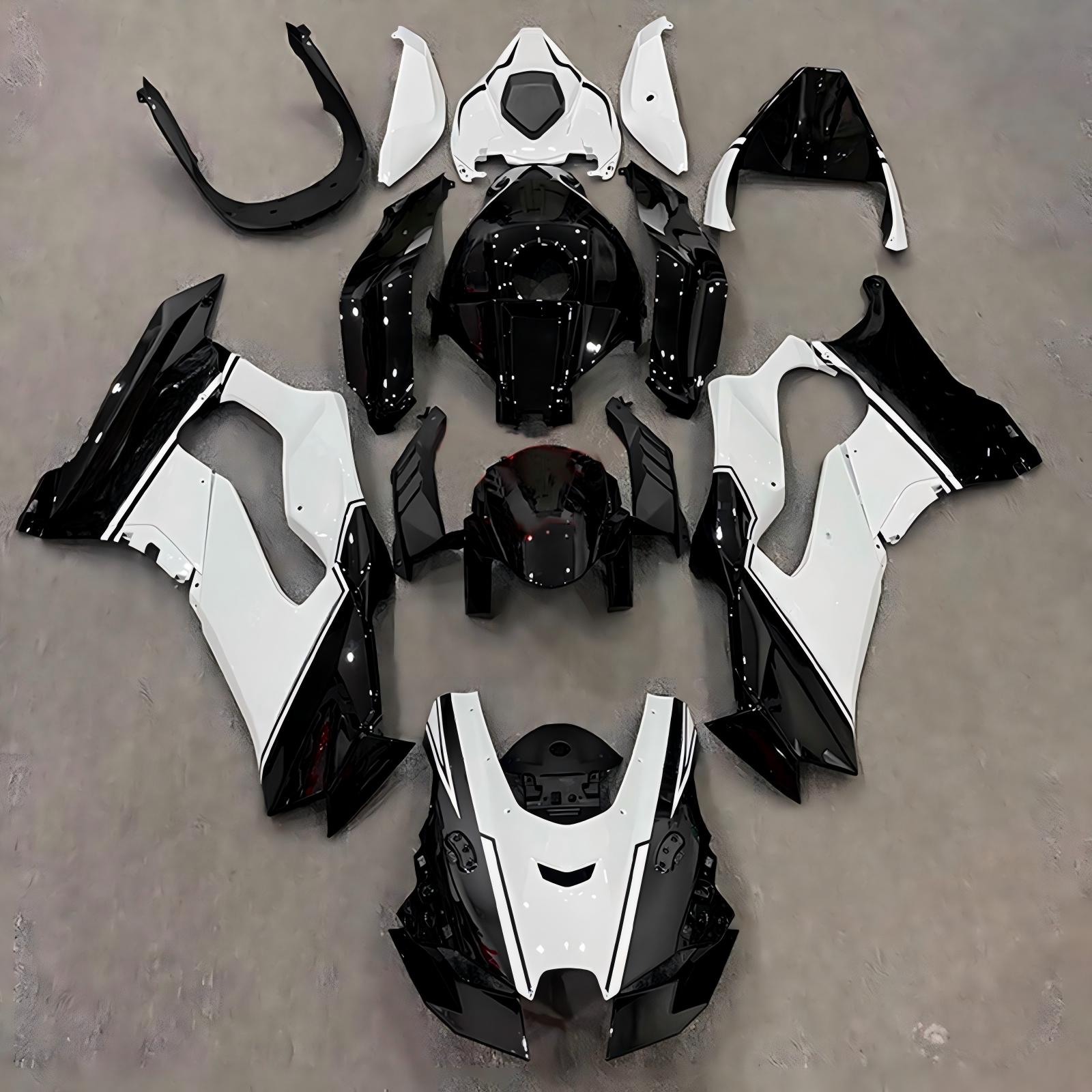 Amotopart 2021-2025 Kawasaki ZX-10R/ZX-10RR Black & White Fairing Kit