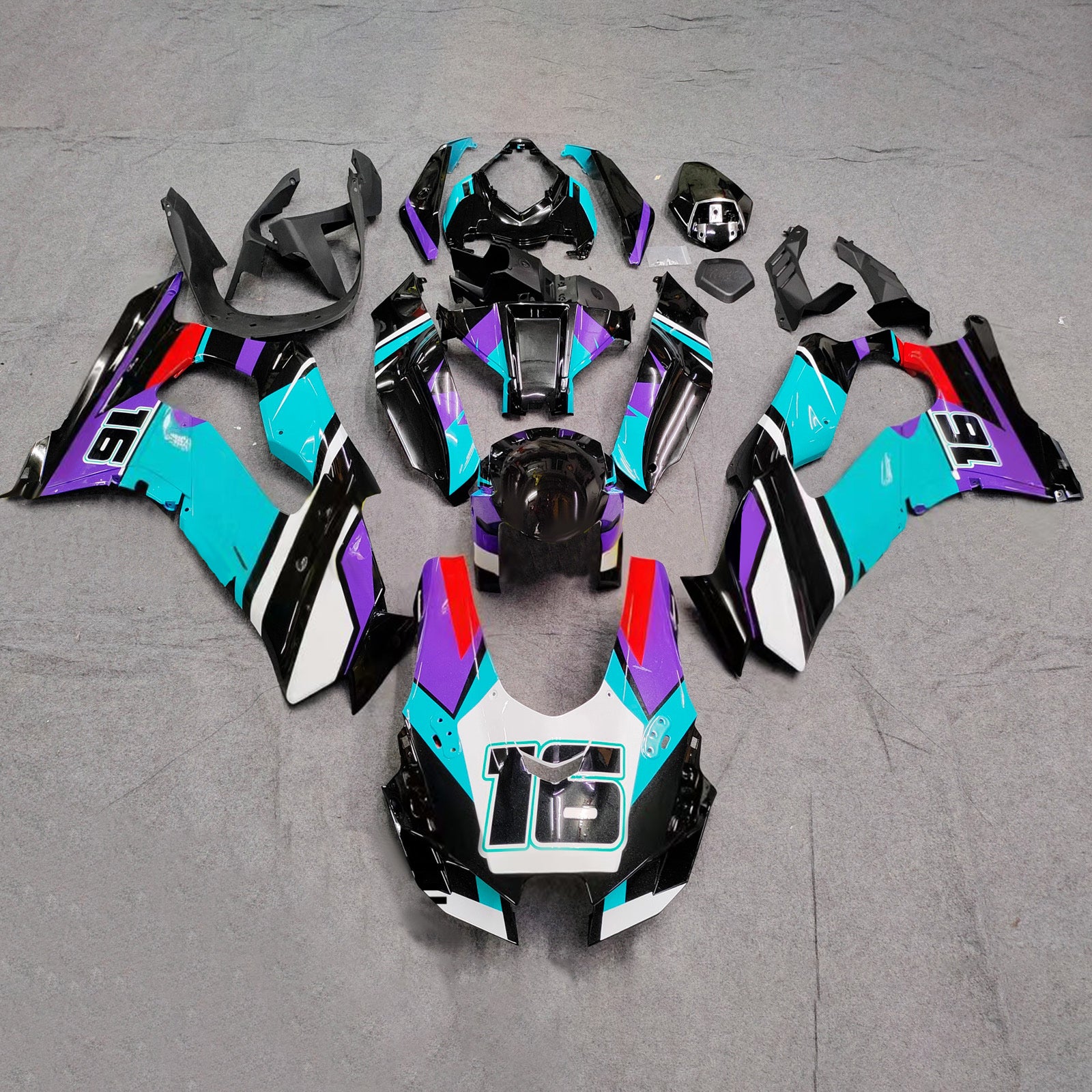 Amotopart 2021-2025 Kawasaki ZX-10R/ZX-10RR Black Blue Purple Fairing Kit