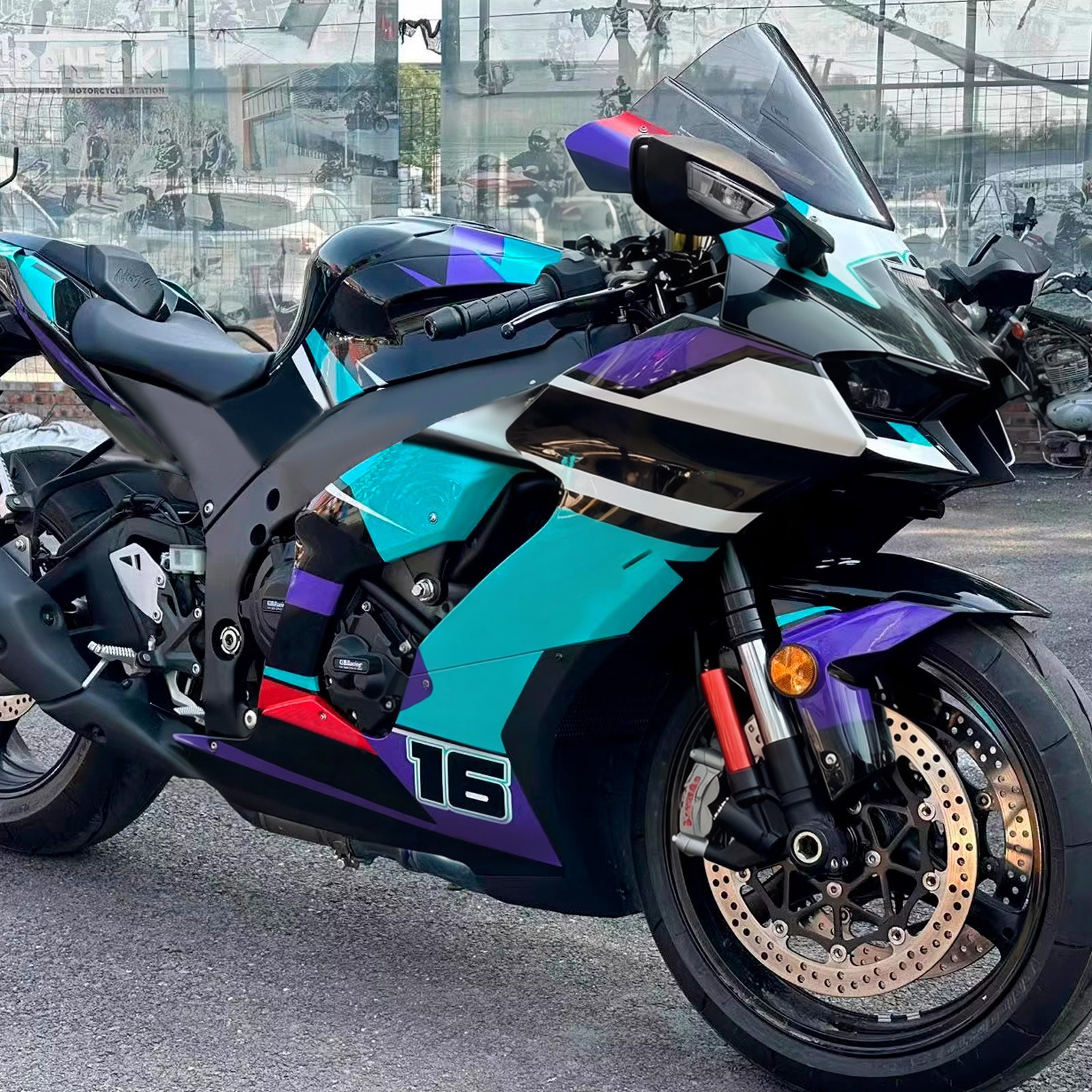 Amotopart 2021-2025 Kawasaki ZX-10R/ZX-10RR Black Blue Purple Fairing