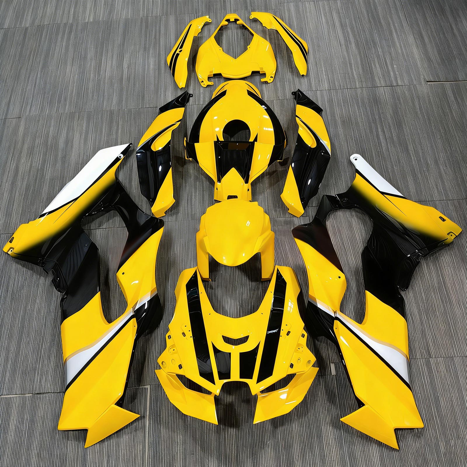 Amotopart 2021-2025 Kawasaki ZX-10R/ZX-10RR Yellow Black Fairing Kit