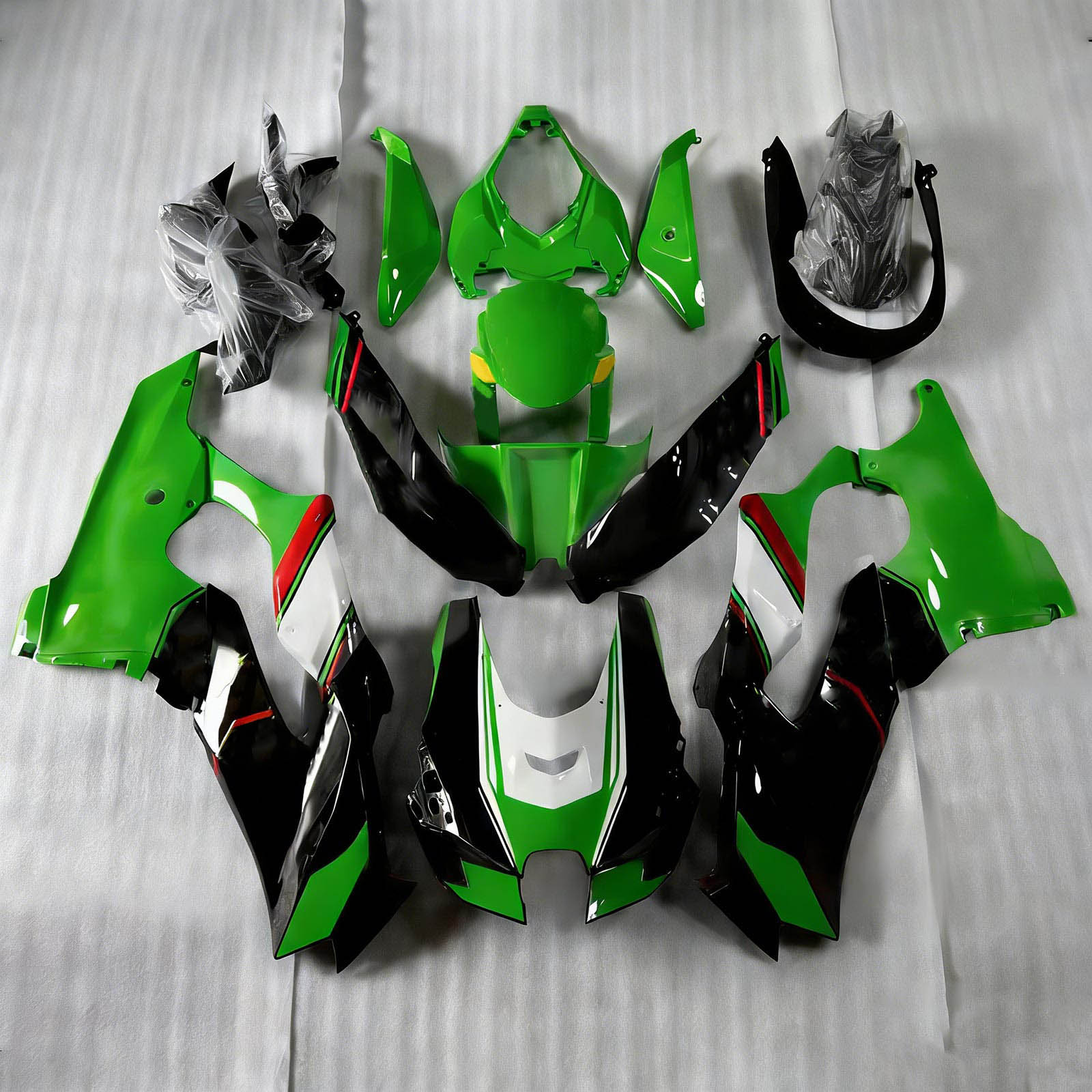 Amotopart 2021-2025 Kawasaki ZX-10R/ZX-10RR Green Black Fairing Kit