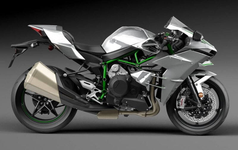 Amotopart 2015-2022 Kawasaki Ninja H2 Silver Grey Fairing Kit
