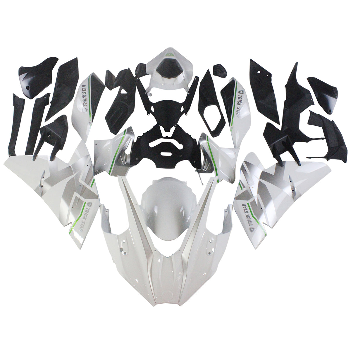 Kit carena Amotopart 2015-2022 Kawasaki Ninja H2 bianco e grigio
