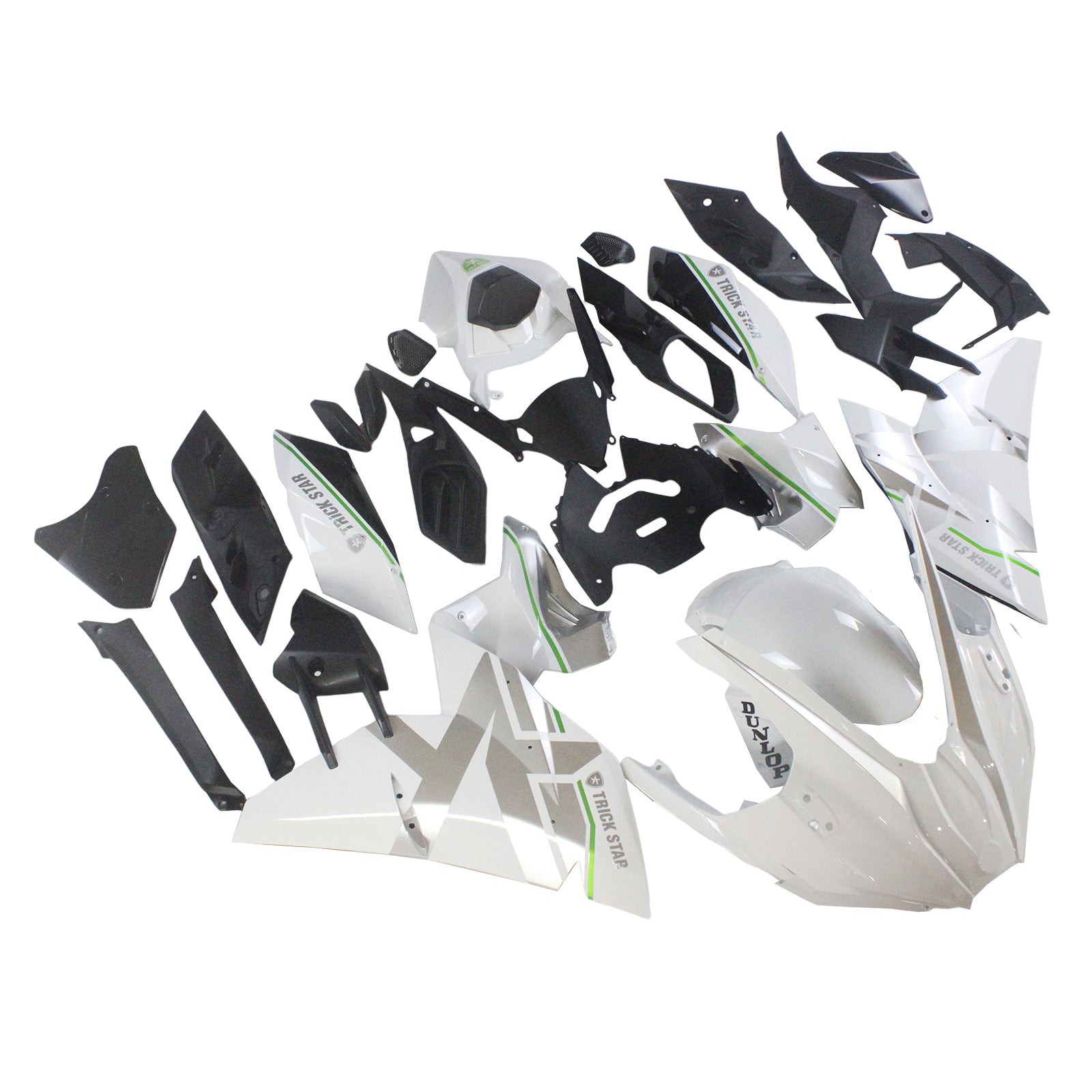 Amotopart 2015-2022 Kawasaki Ninja H2 White & Gray Fairing Kit