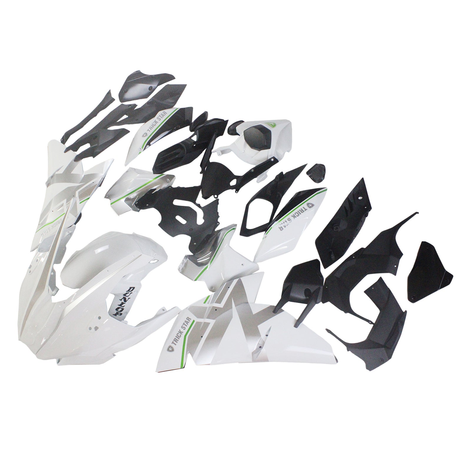 Amotopart 2015-2022 Kawasaki Ninja H2 White & Gray Fairing Kit