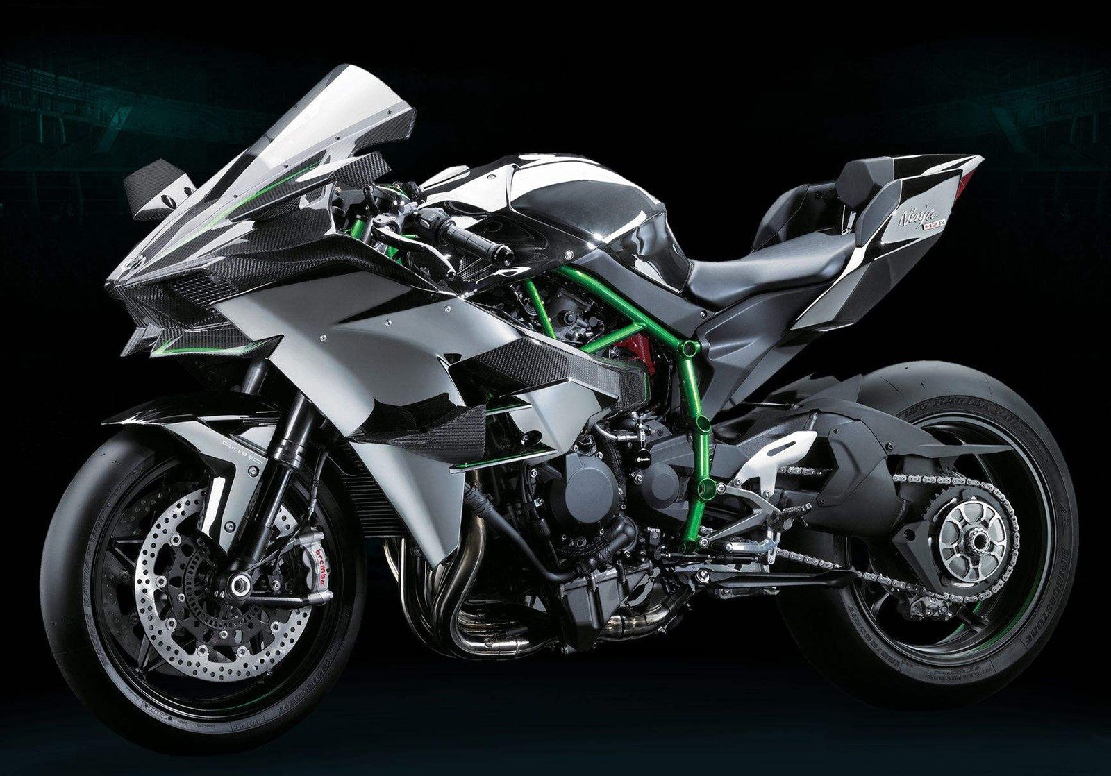 Amotopart 2015-2025 Kawasaki Ninja H2 Grey&Sliver Fairing Kit