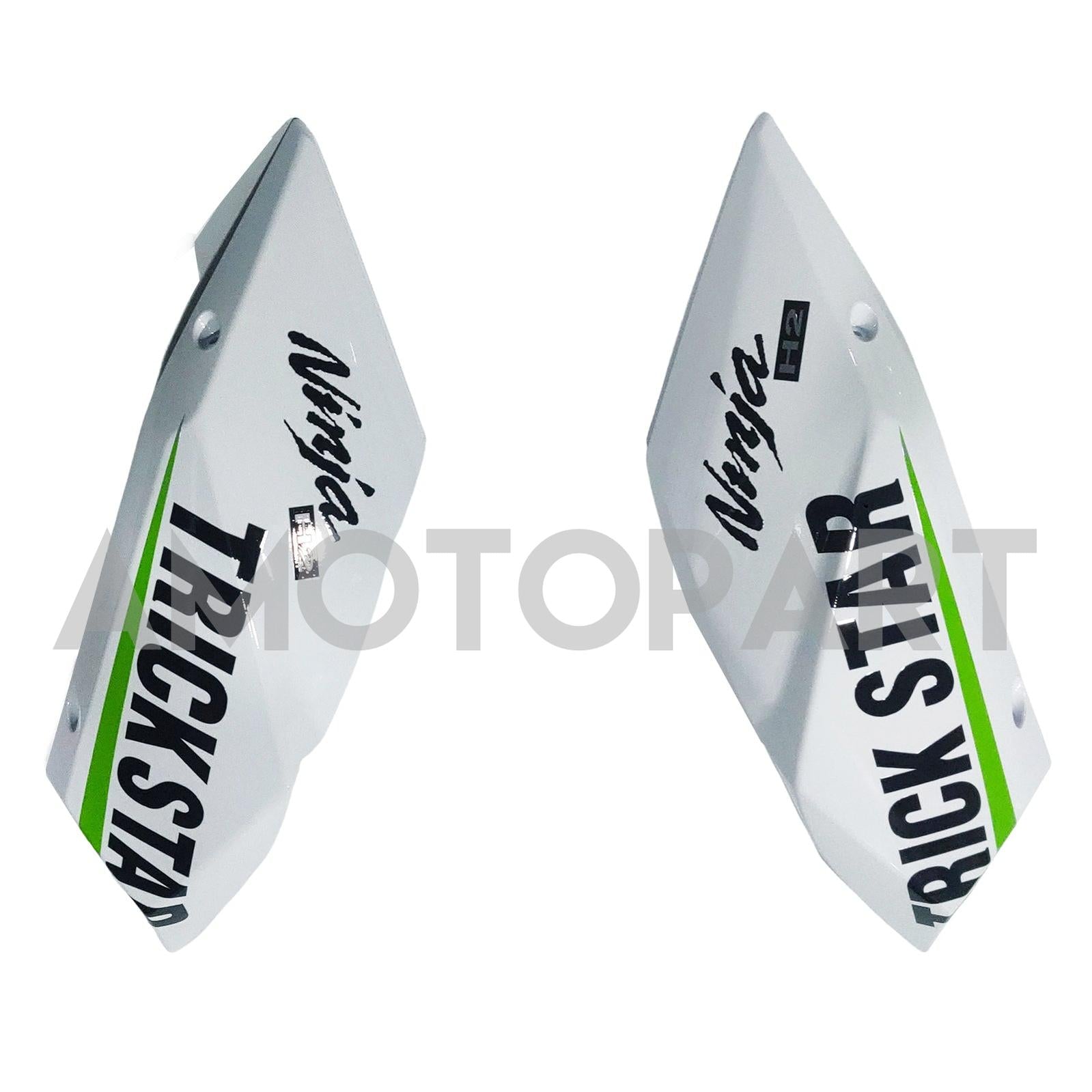 Amotopart 2015-2022 Ninja H2 Kawasaki White&Green Stripe Fairing Kit