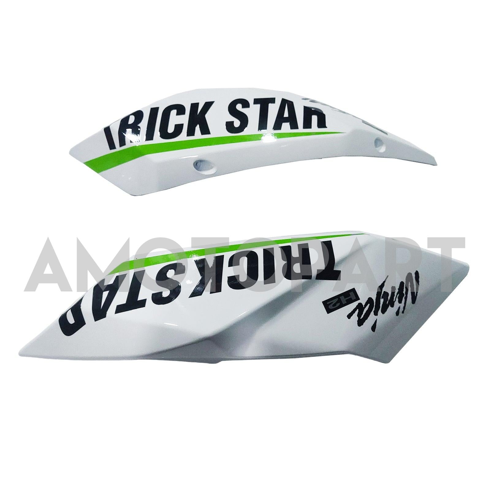 Amotopart 2015-2022 Ninja H2 Kawasaki White&Green Stripe Fairing Kit