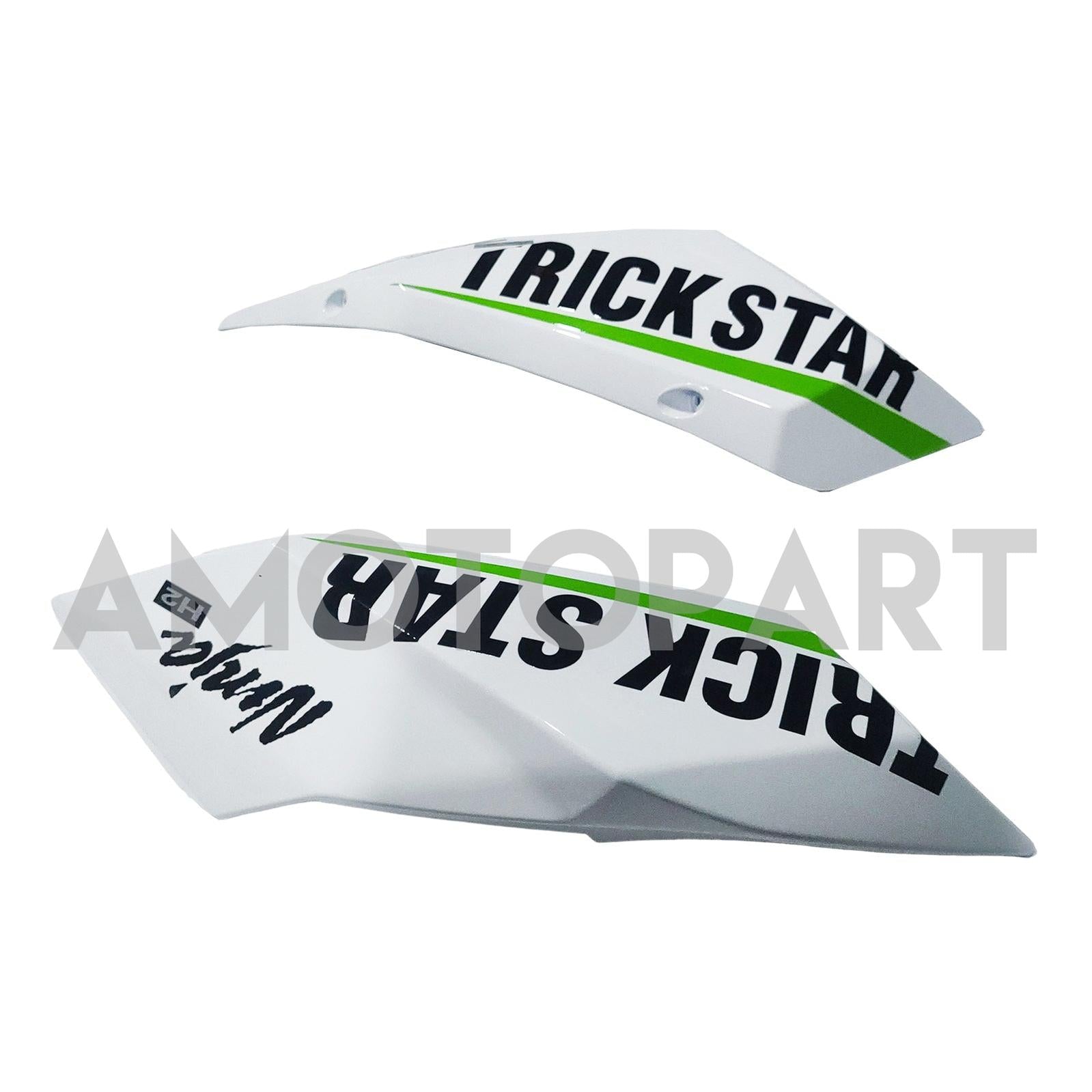 Amotopart 2015-2022 Ninja H2 Kawasaki White&Green Stripe Fairing Kit