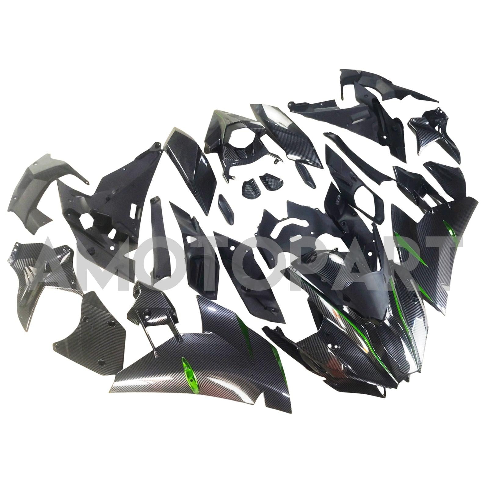 Amotopart 2015-2022 Kawasaki Ninja H2 Black Grey Carbon Faserverkaufskit