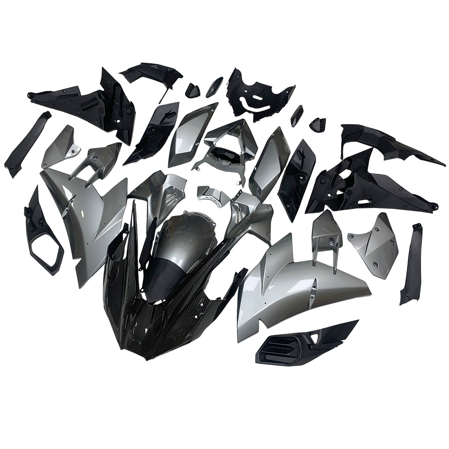 Amotopart 2015-2022 Kawasaki Ninja H2 Sliver Carbon Fiber Fairing Kit