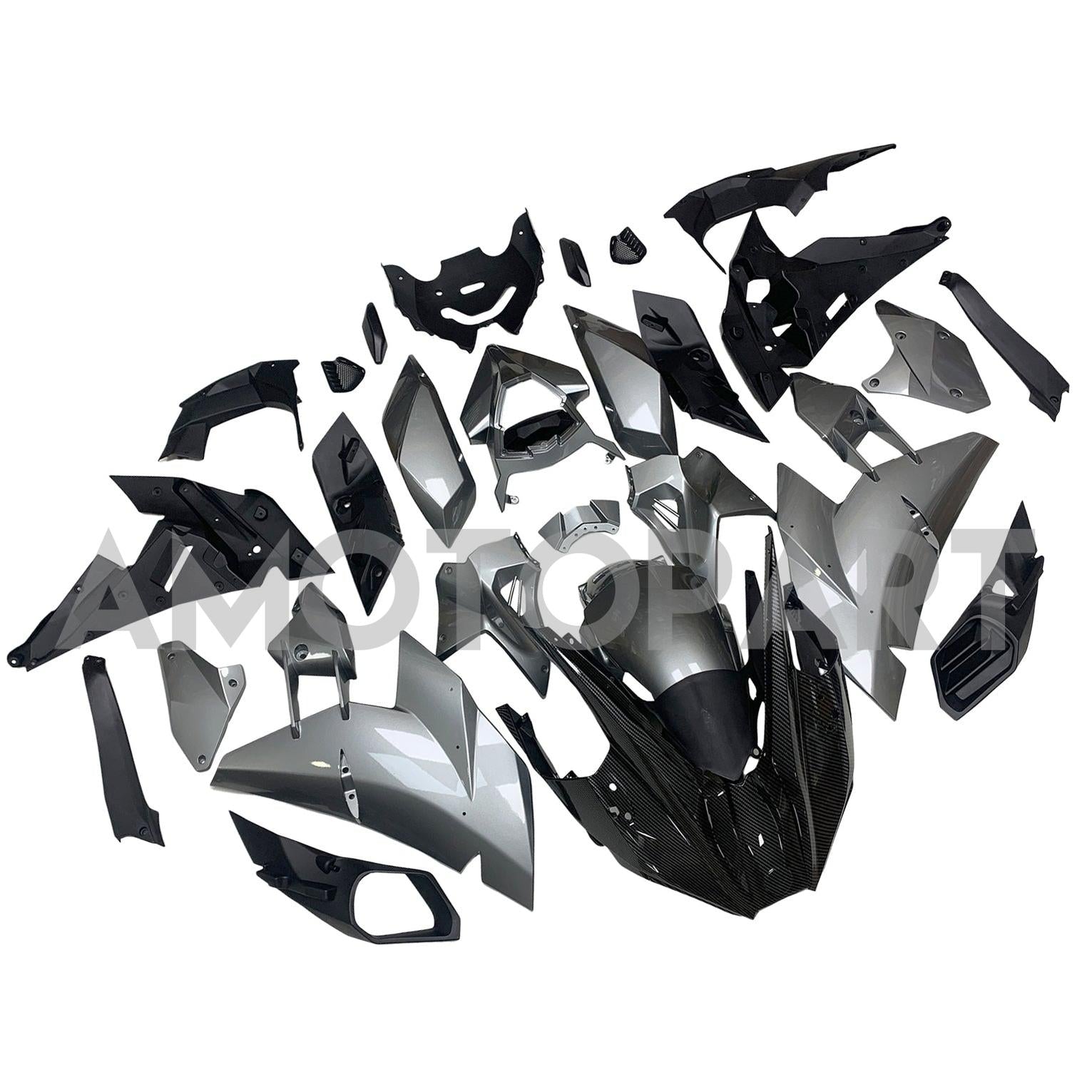 Amotopart 2015-2022 Kawasaki Ninja H2 Kit de carénage en fibre de carbone Sliver