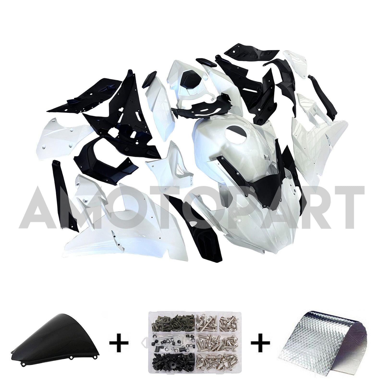Amotopart 2015-2022 Kawasaki Ninja H2 White Black Fairing Kit