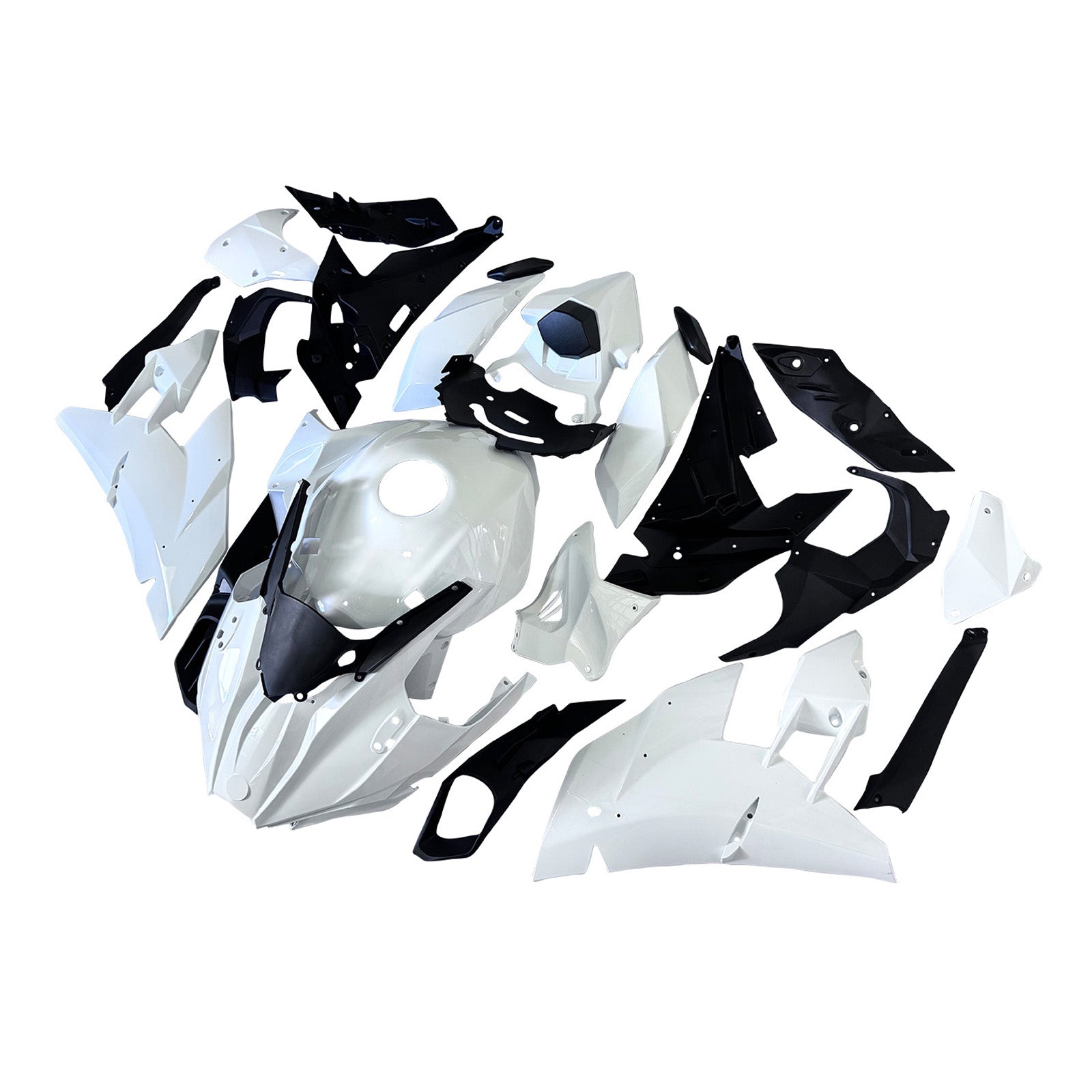 Amotopart 2015-2022 Kawasaki Ninja H2 White Black Fairing Kit