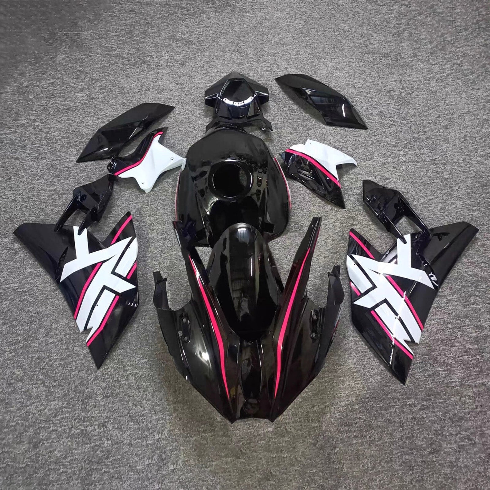 Amotopart 2015-2022 Kawasaki Ninja H2 Black White Fairing Kit