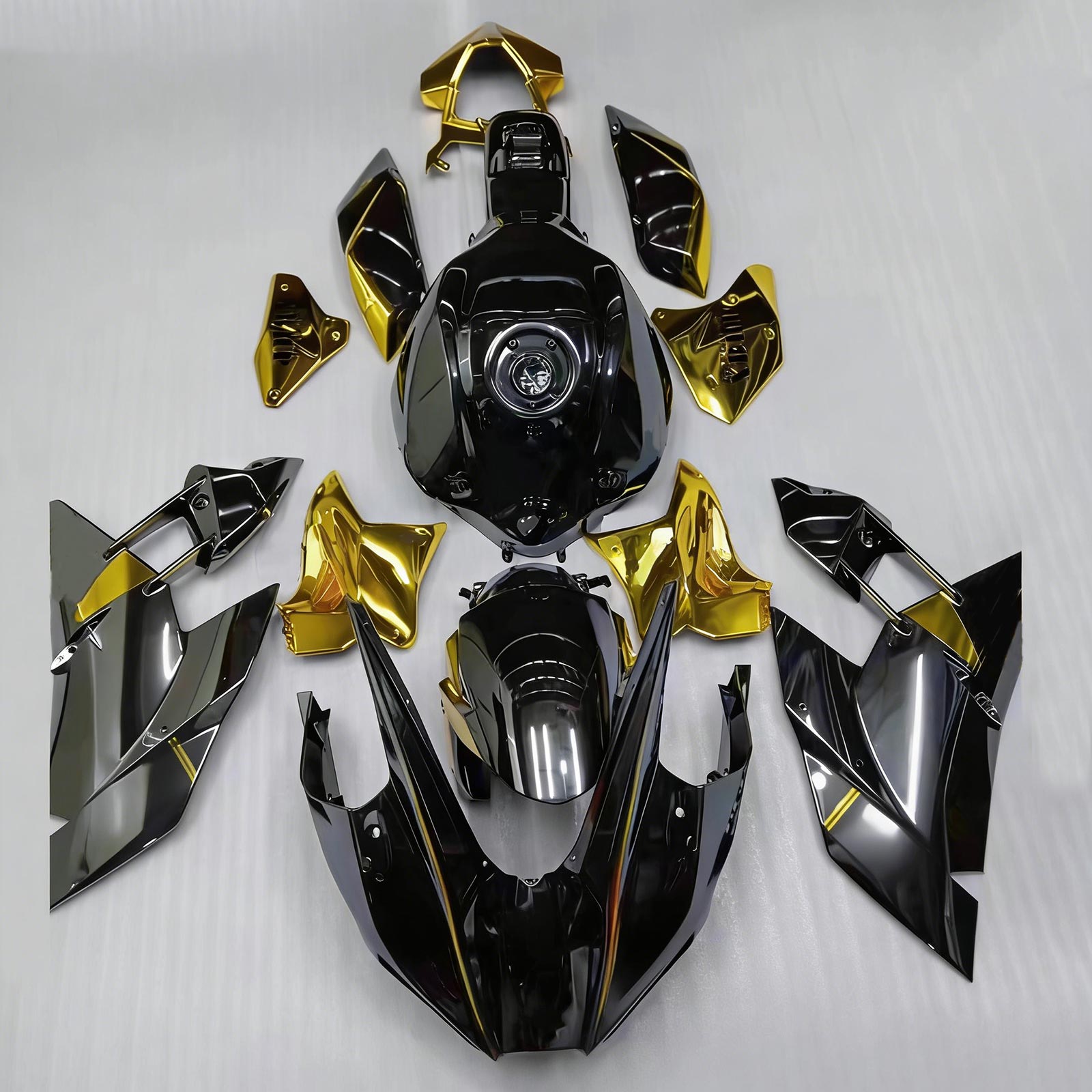 Amotopart 2015-2022 Kawasaki Ninja H2 Black Gold Fairing Kit