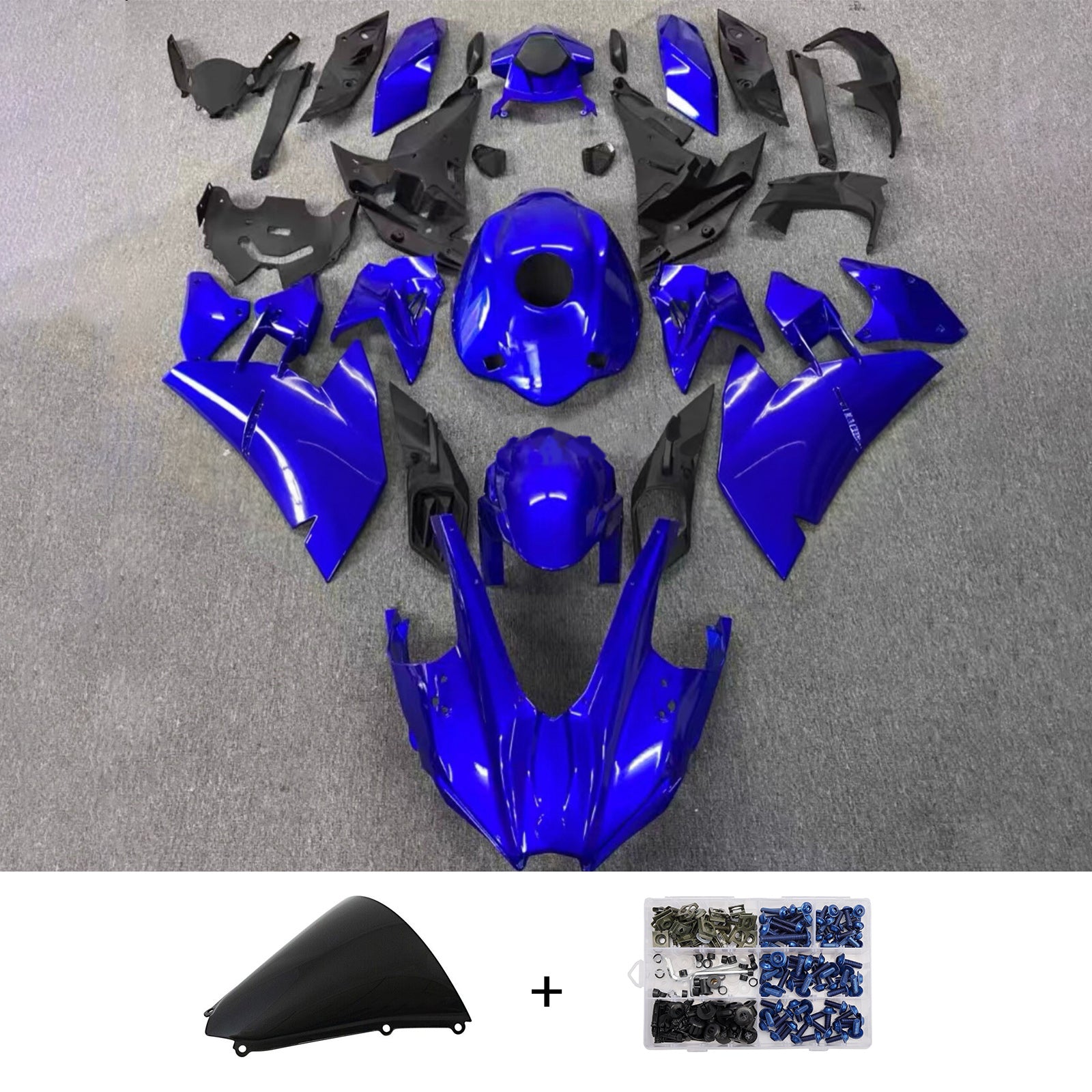 Amotopart 2015-2025 Kawasaki Ninja H2 Blue Fairing Kit