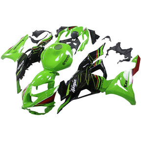 Amotopart 2024 Kawasaki ZX6R Black Green Fairing Kit