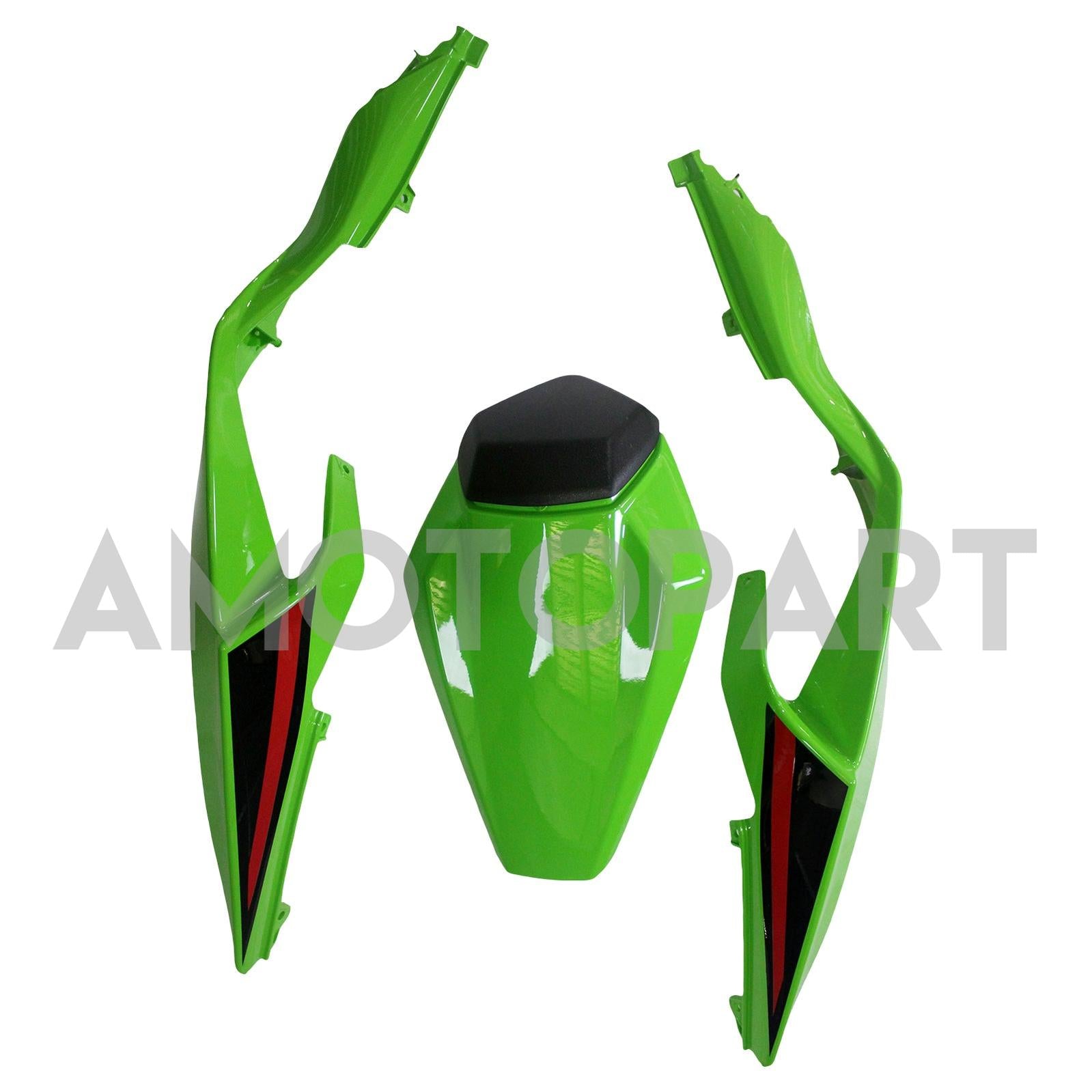 Amotopart 2024-2025 Kawasaki ZX6R Black Green Fairing Kit