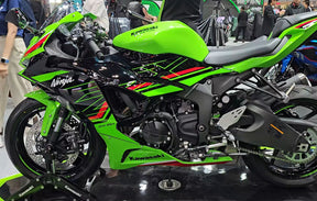 Amotopart 2024 Kawasaki ZX6R ブラック グリーン フェアリング キット