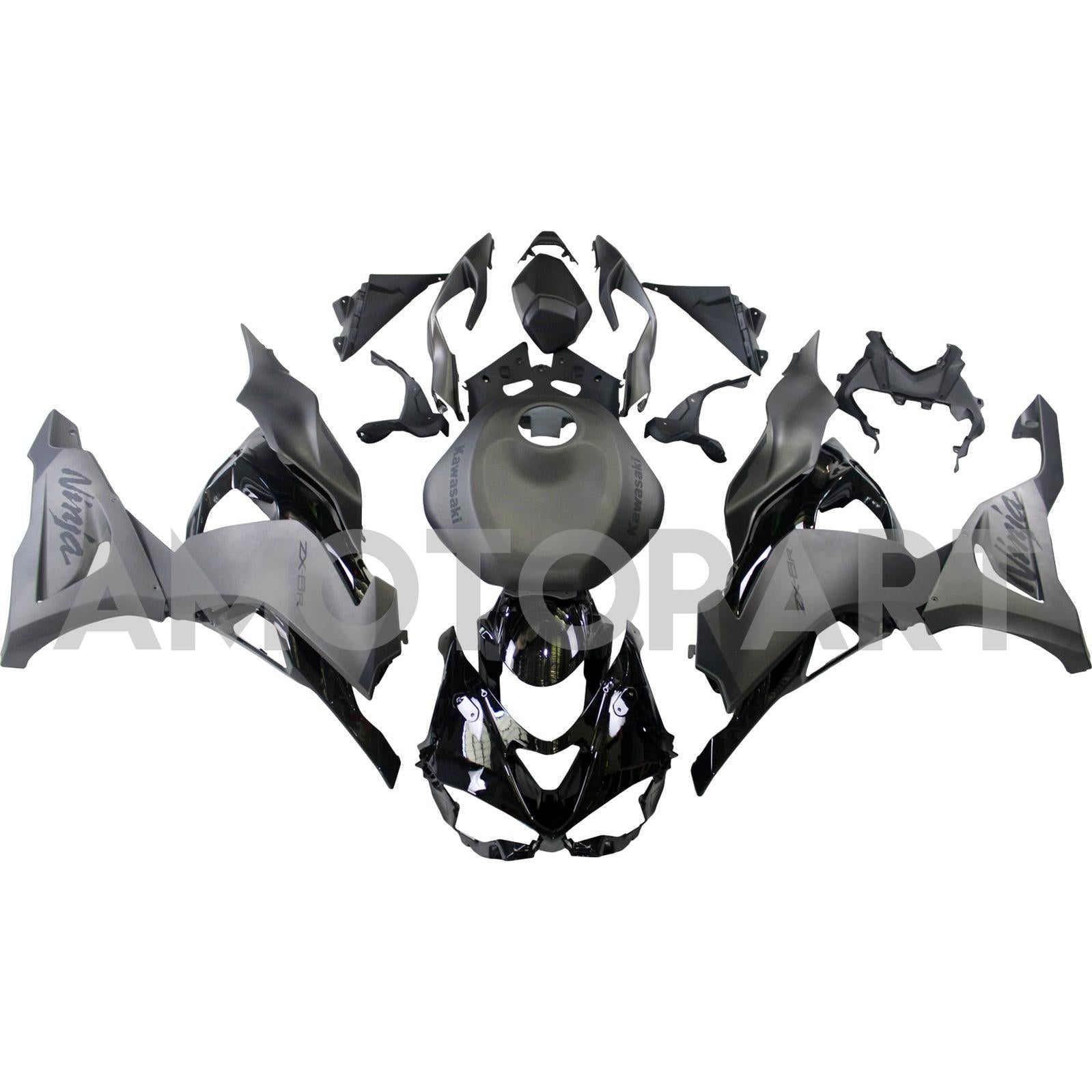 Amotopart 2024-2025 Kawasaki ZX6R Grey Fairing Kit