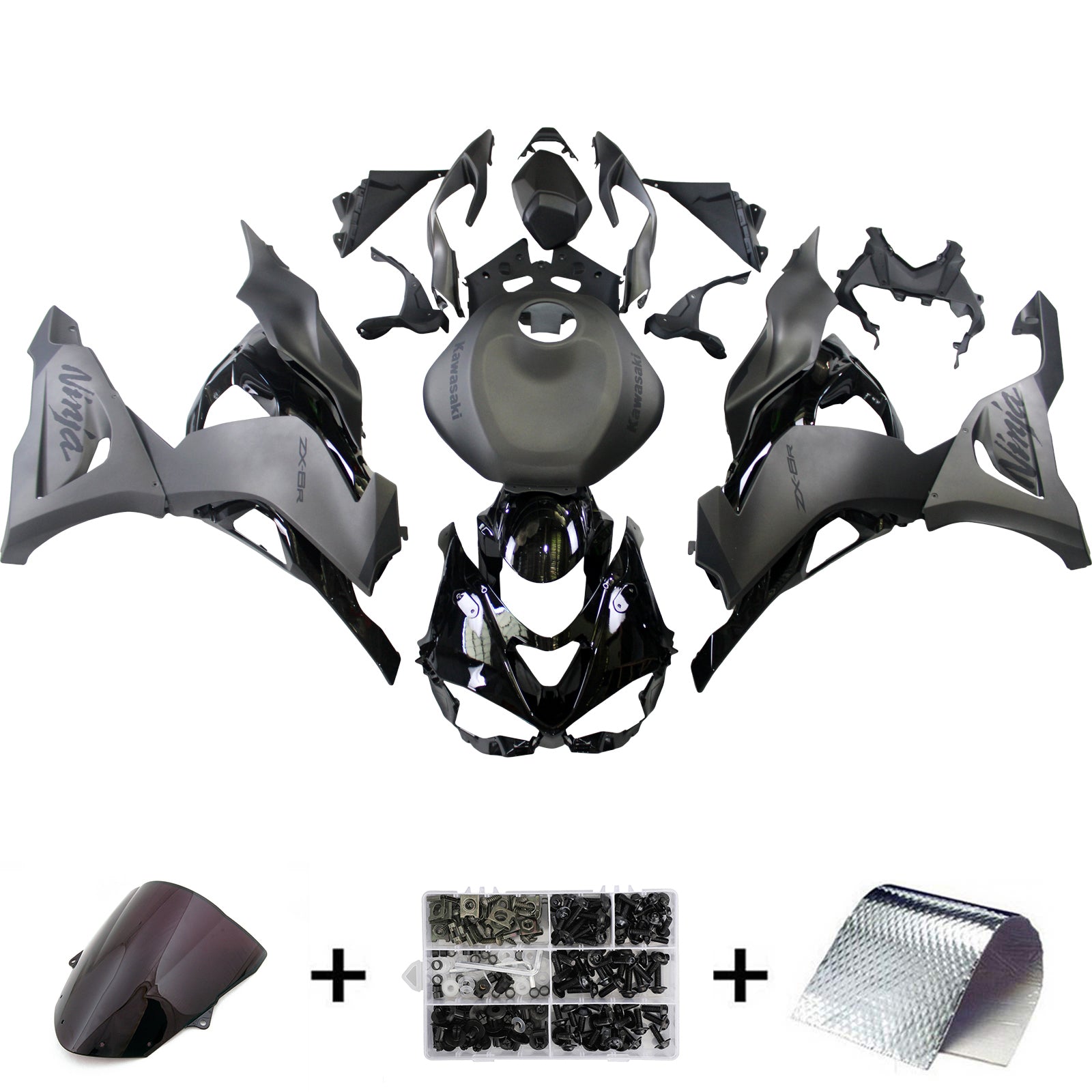 Amotopart 2024 Kawasaki ZX6R Grey Fairing Kit