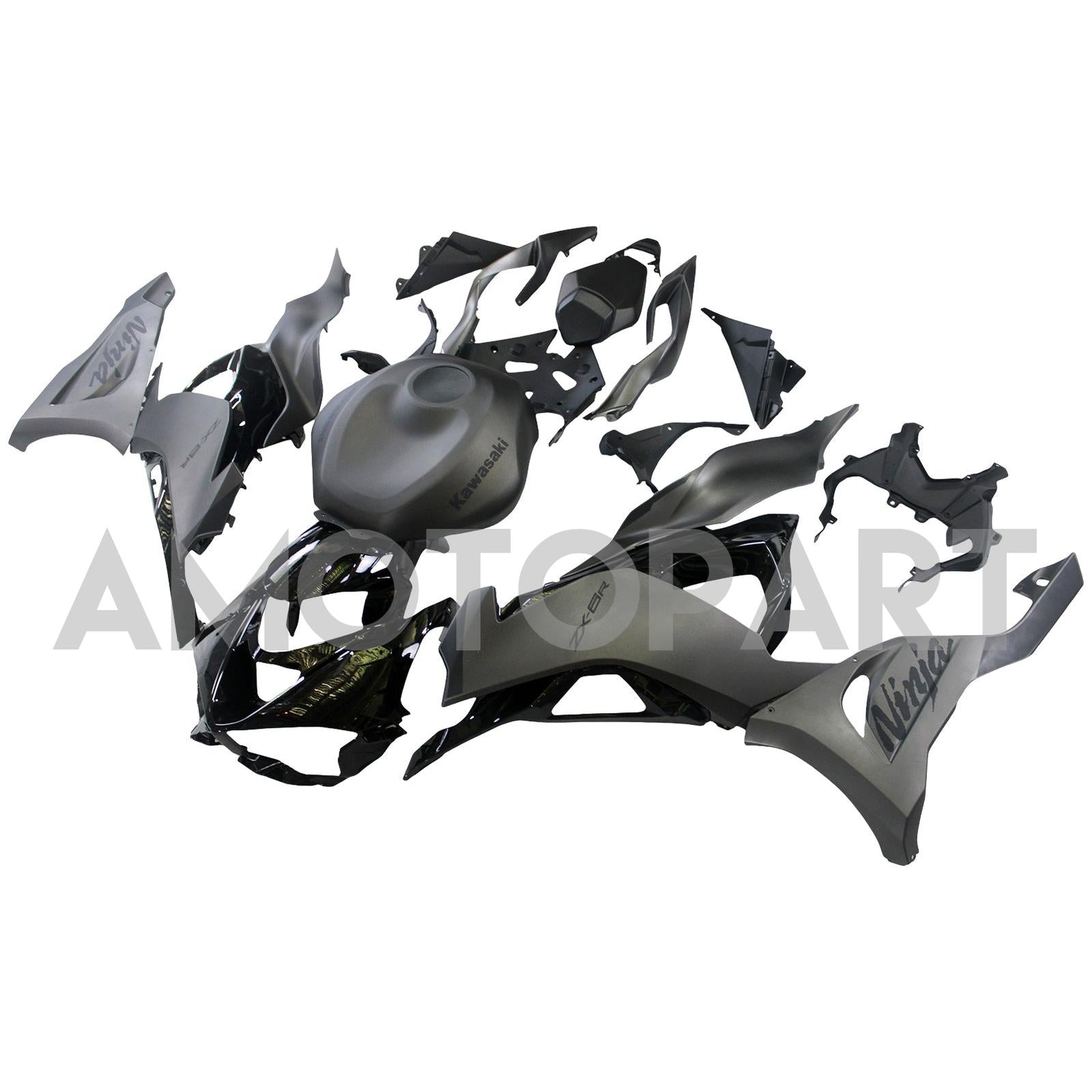 Amotopart 2024-2025 Kawasaki ZX6R Grey Fairing Kit
