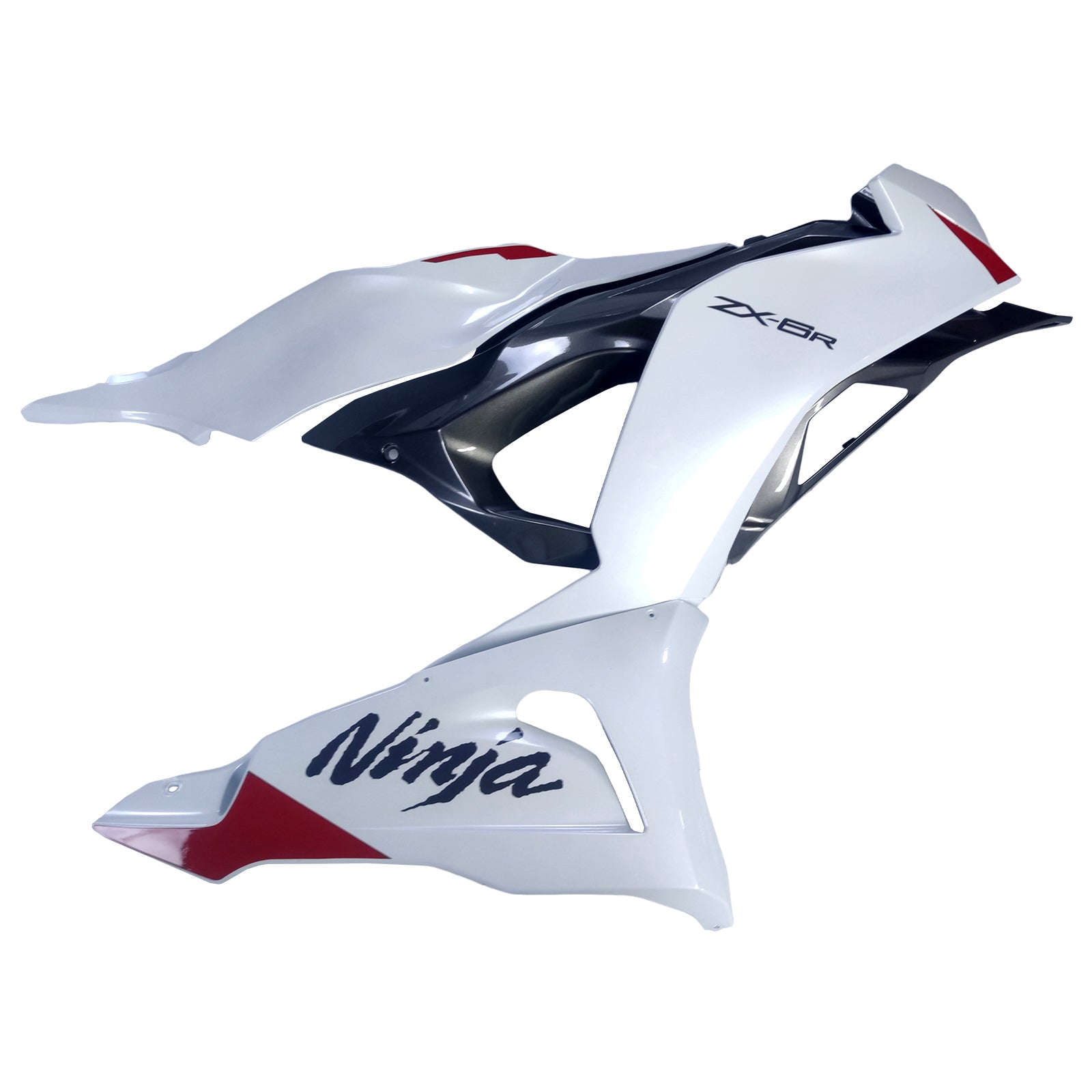 Amotopart 2024 Kawasaki ZX6R Pearl White Fairing Kit