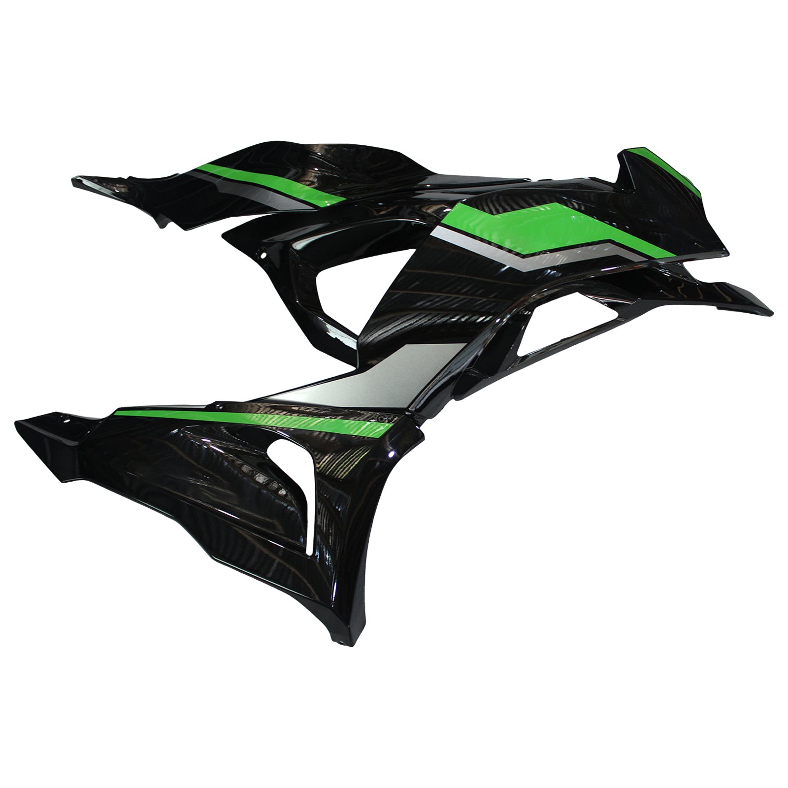 Amotopart 2024-2025 Kawasaki ZX6R Black Gray Green Kairing Kit