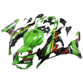 Amotopart 2024 Kawasaki ZX6R Black Green Red Fairing Kit