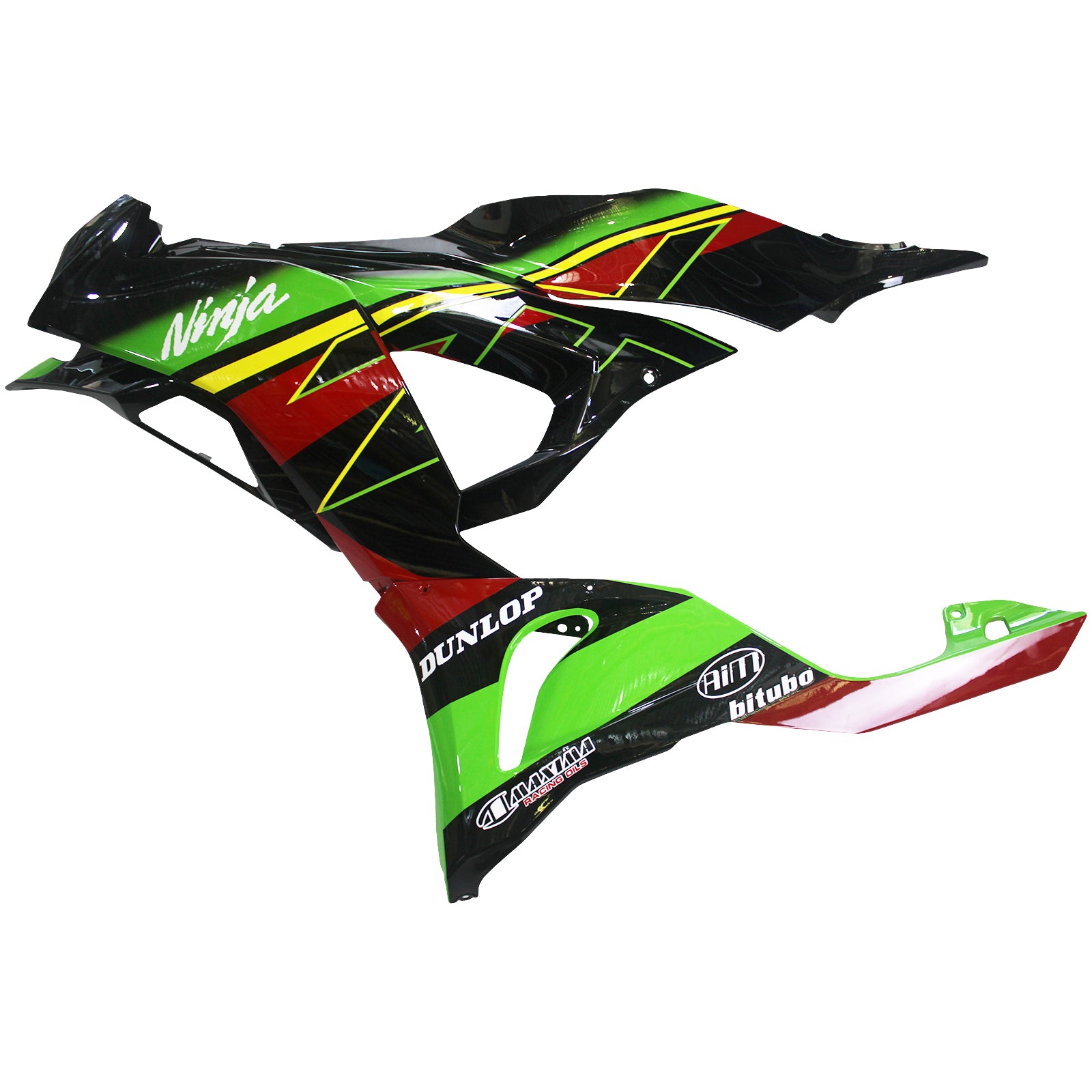 Amotopart 2024 Kawasaki ZX6R Black Green Red Fairing Kit