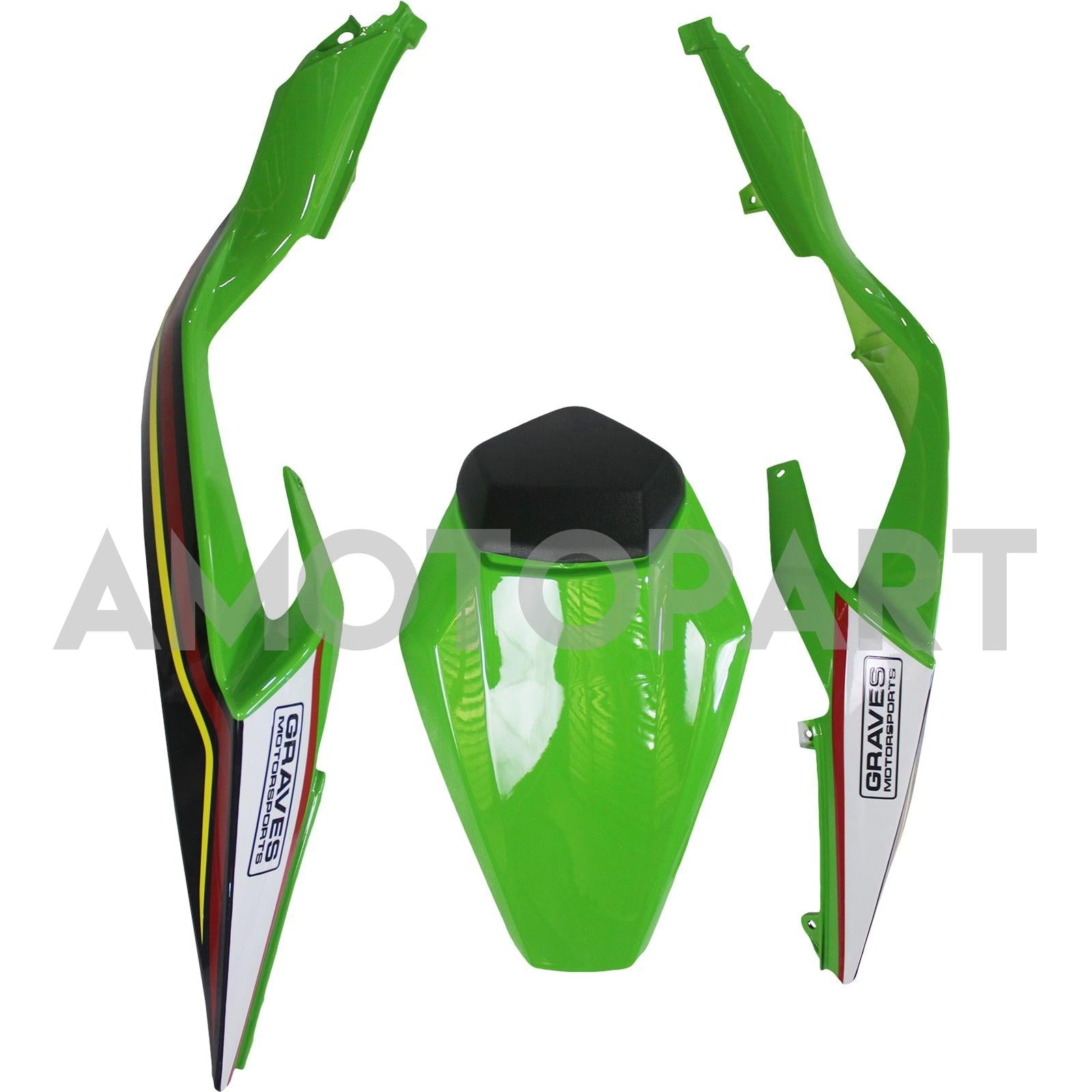 Amotopart 2024-2025 Kawasaki ZX6R Black Green Red Dehnung Kit