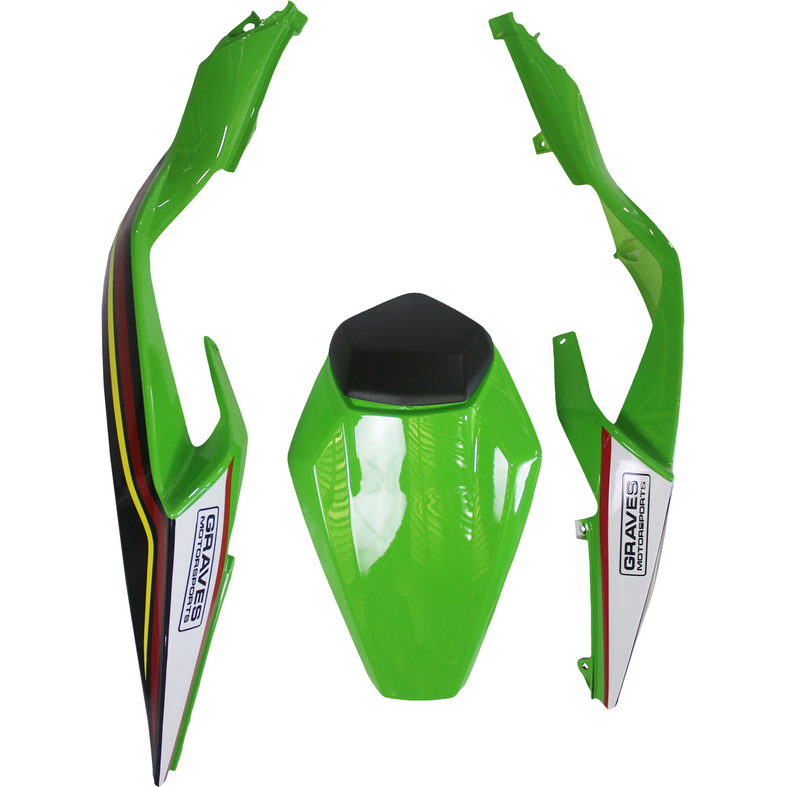 Amotopart 2024 Kawasaki ZX6R Black Green Red Fairing Kit