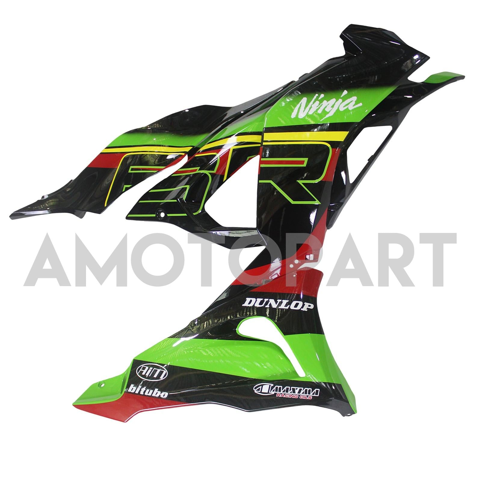 Amotopart 2024-2025 Kawasaki ZX6R Black Green Red Dehnung Kit